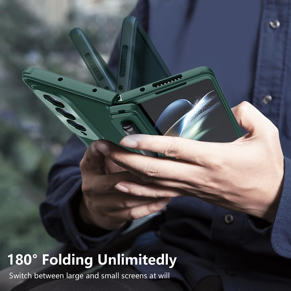 Nillkin Upgraded Case For Samsung Galaxy Z Fold 4 With S Pen Holder & Bump Texture Design [Creative Hinge Protection][Hidden Kic