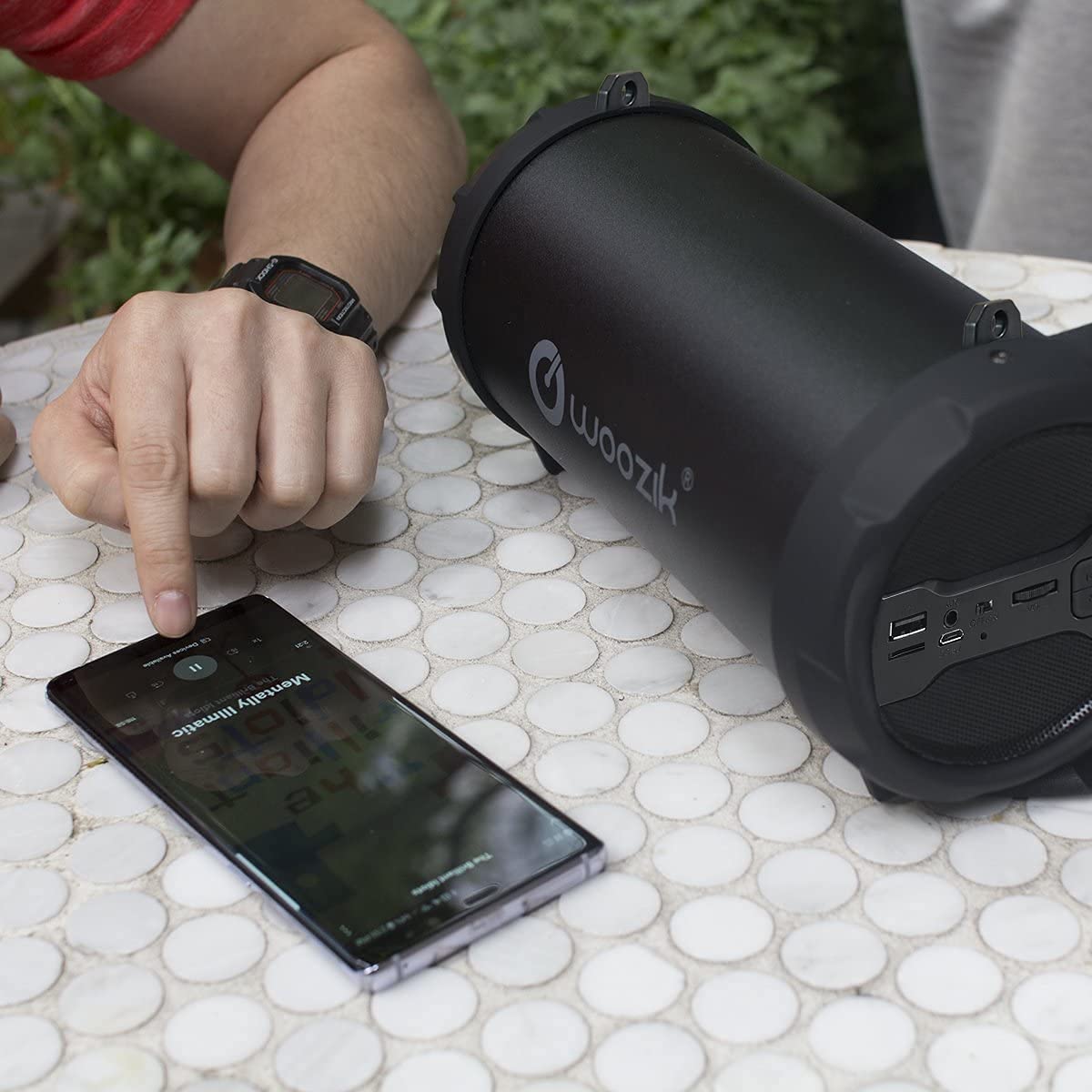 Woozik Rockit Go / S213 Bluetooth Speaker, Wireless Boombox Indoor/Outdoor With Fm Radio,Micro Sd Card, Usb, Aux 3.5Mm Support,