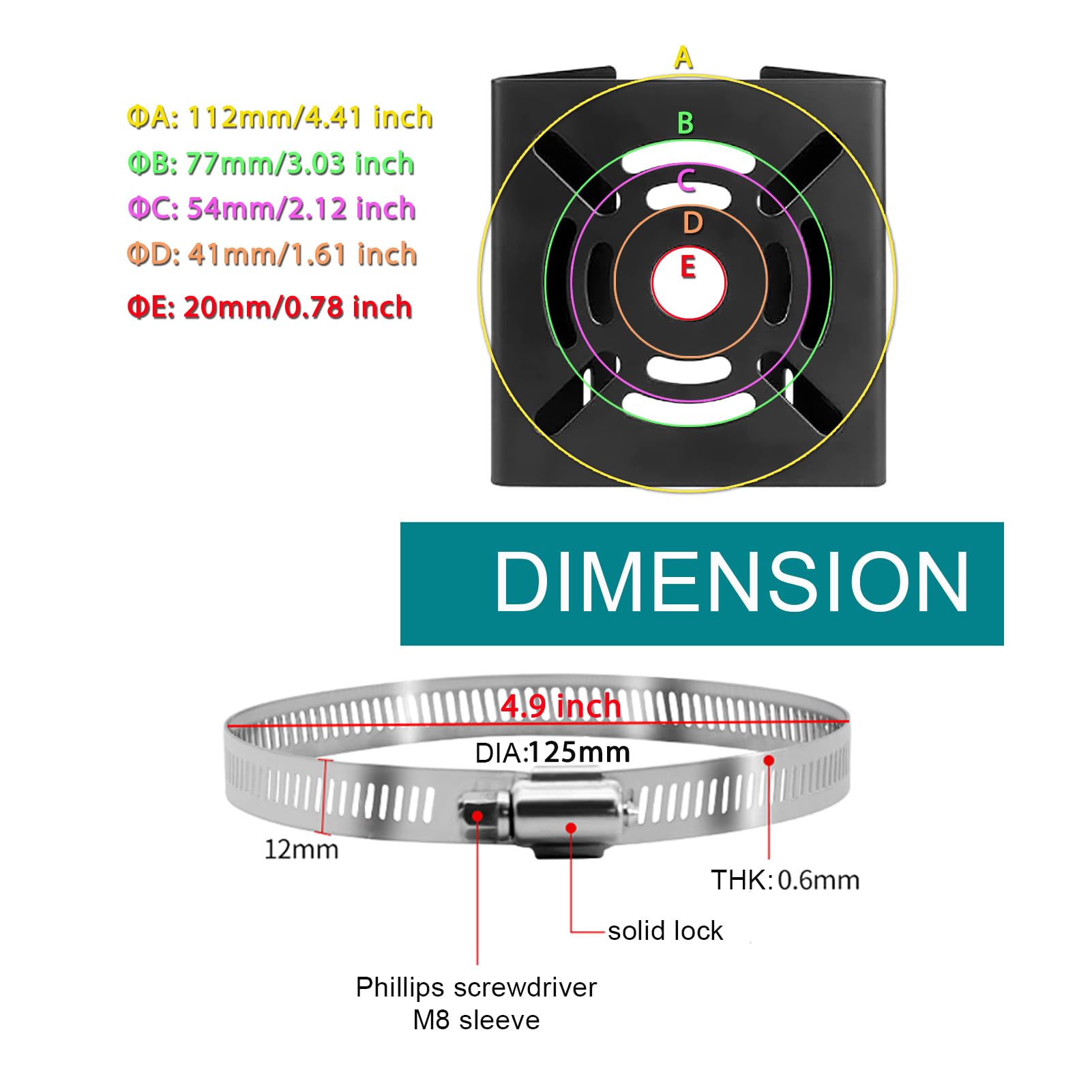Witi Universal Vertical Pole Mount For Security Camera, Solid Metal Mounting Corner Bracket With 2 Loops, Suitable For Cctv Came