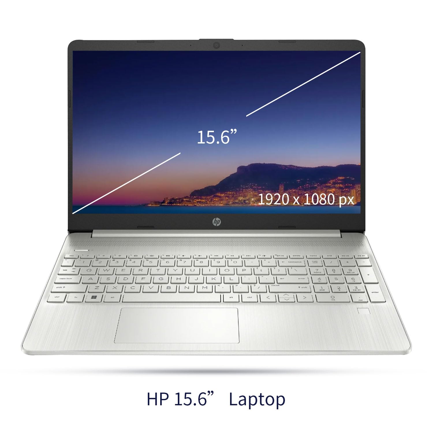 Hp Essential Laptop, 15.6'' Fhd Display, Intel Core I3 1215U, 12Gb Ram, 512Gb Pcie Ssd, Fingerprint Reader, Webcam, Type C, Hdmi