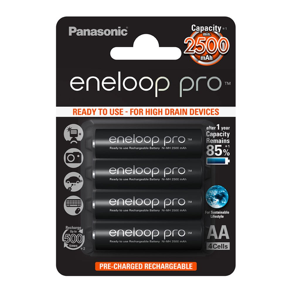 Panasonic Bk 3Hcce4Be Eneloop Pro Aa High Capacity Ni Mh Pre Charged Rechargeable Batteries (Pack Of 4)