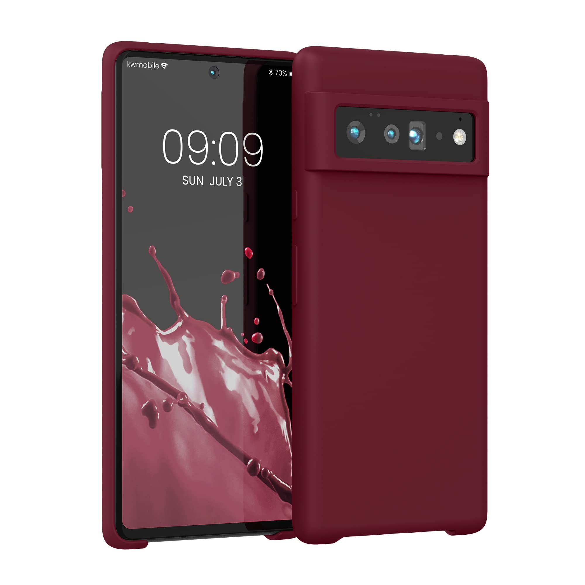 kwmobile Case Compatible with Google Pixel 6 Pro Case - TPU Silicone Phone Cover with Soft Finish - Rhubarb Red