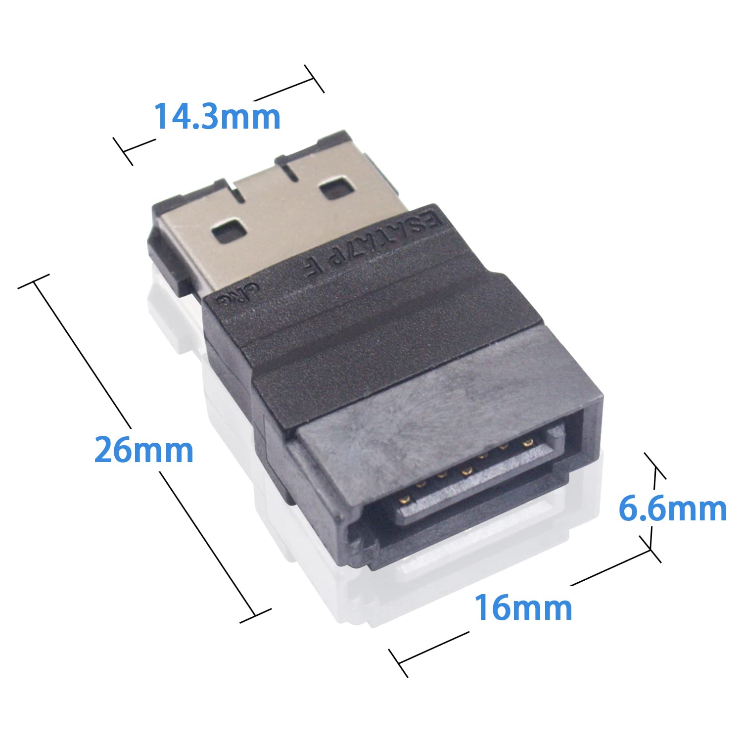 Duttek Sata To Esata Adapter, Sata Adapter, Esata 7Pin Female To Sata 7Pin Male Extende Adapter. (2Pack)