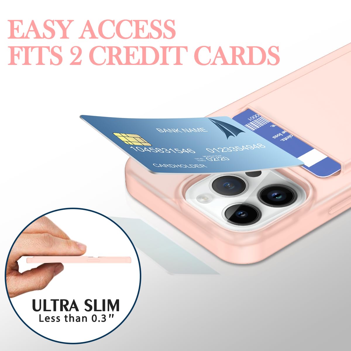Petocase For Iphone 14 Pro Wallet Case Card Holder Slot Ultra Slim Fit Flexible Tpu Gel Rubber Soft Skin Silicone Protective Pho