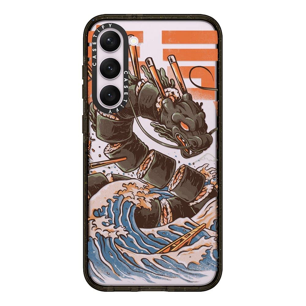 Casetify Impact Samsung Galaxy S23+ Case [4X Military Grade Drop Tested / 8.2Ft Drop Protection]   Great Sushi Dragon   Clear Bl