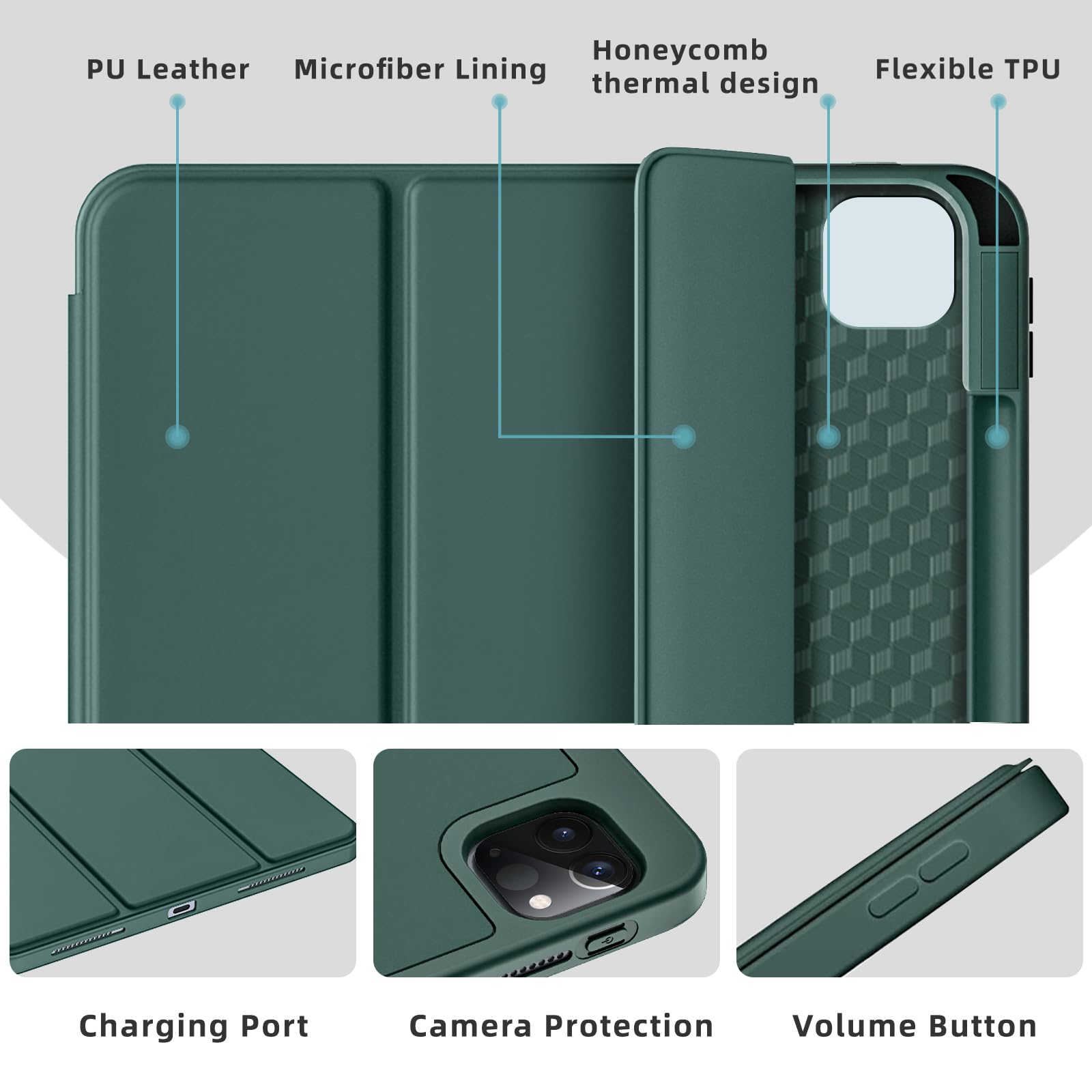 Yuloigan Designed For Ipad Pro 11 Inch Case 4Th Generation With Pencil Holder, Protective Cover Also Fit For Ipad 11 Pro Case 3R