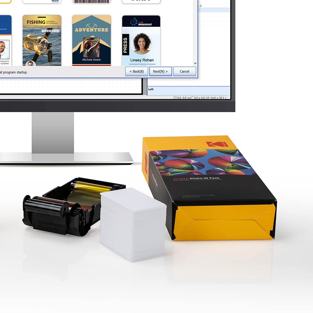 Kodak Id Printer Color Ribbon Easy Load Replacement Kit, Includes With 1Ea Color Ribbon And 100 Cards