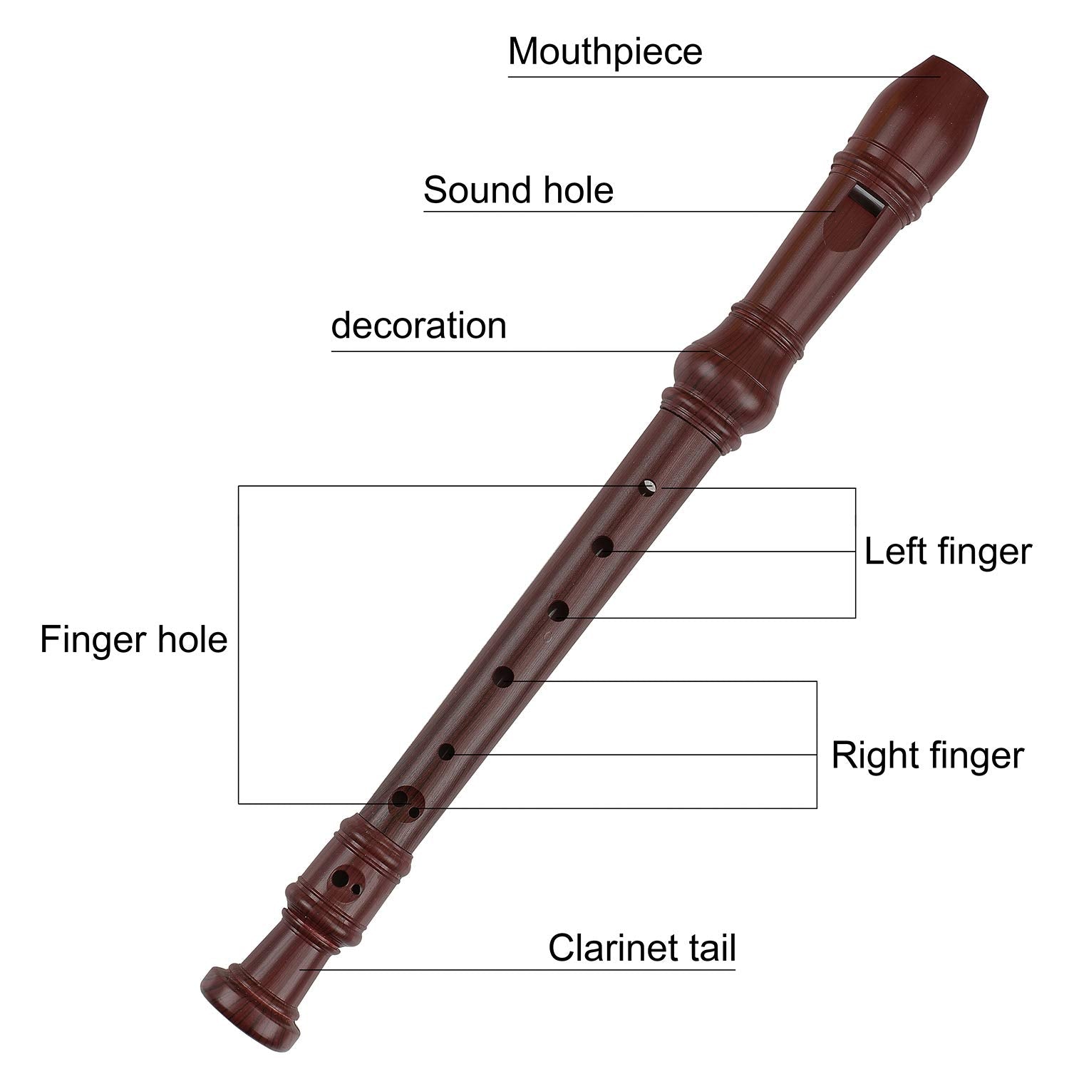 Recorder 8 Hole Treble Flute Descant Flauta Soprano Recorder Professional Clarinet German Style C Key For Student Adults Teach B