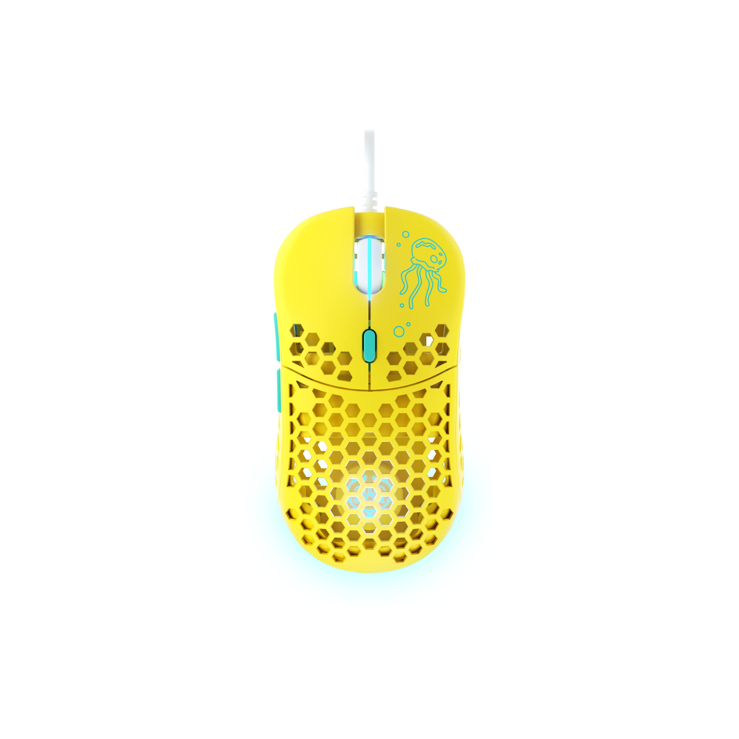Clutch Ghost Keyboards M1 Spongebob Edition - RGB Gaming Mouse with Ultralight Sleeve Cord - PixArt 3360 Sensor for PC, Laptop,