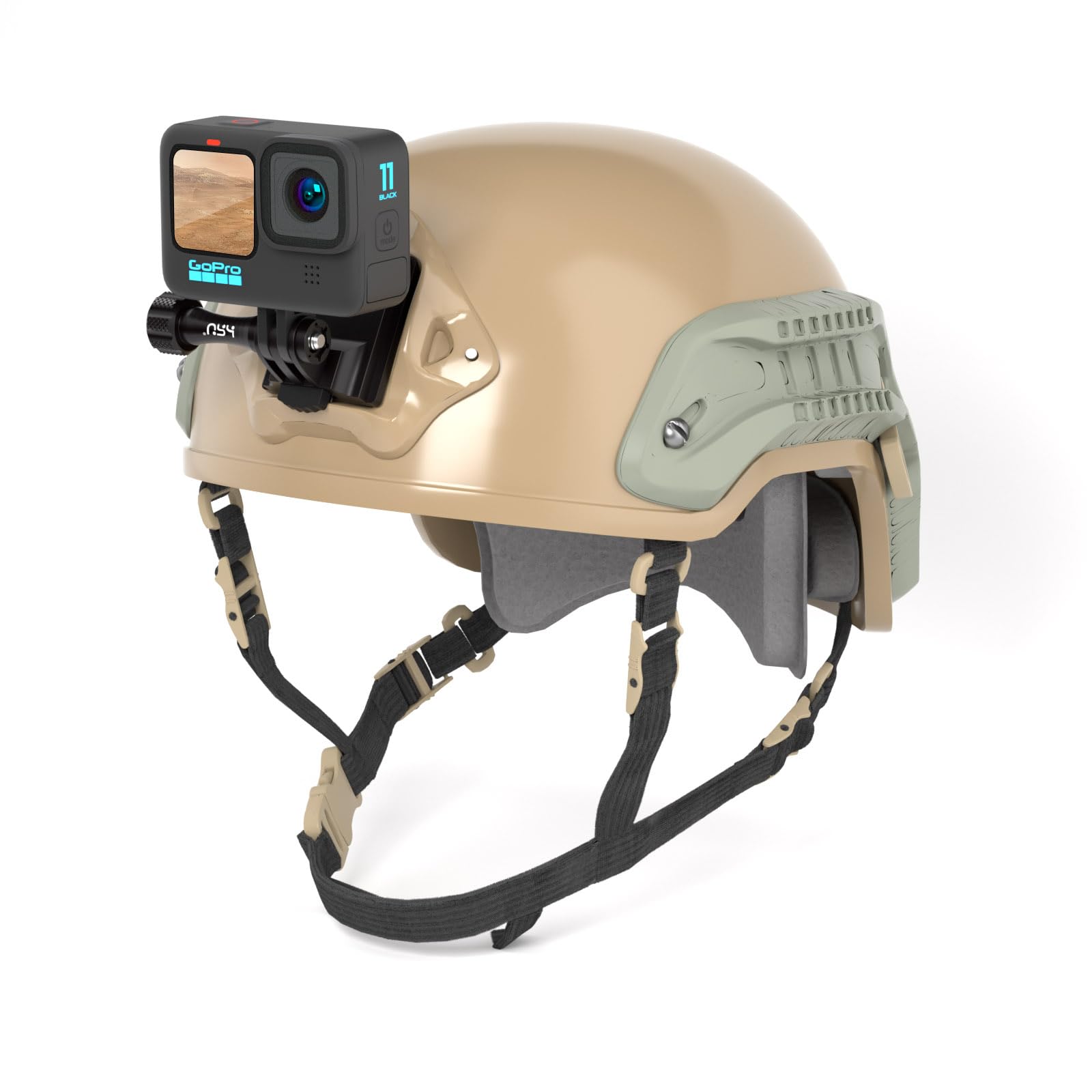 Hsu Aluminum Nvg Helmet Mount With Aluminum Thumbscrew Compatible With Gopro Hero 13/12/11/10 Black, Hero 9/8/7/6/5, Tactical Helmet For Dji Osmo Action 2, Insta360 One R/Akaso And Most Action Cameras