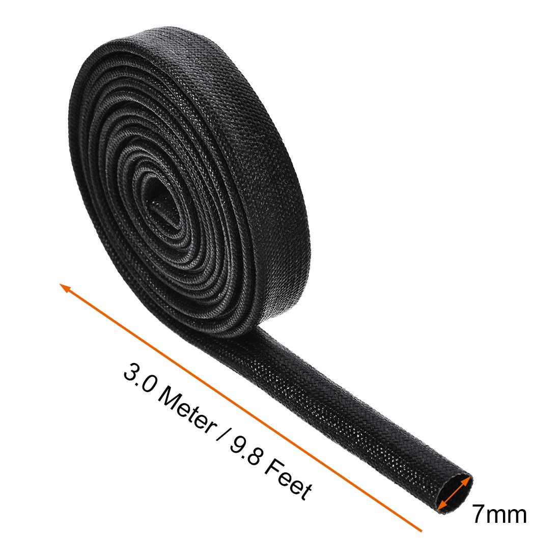 Uxcell Heat Shield Sleeve, 9.8Ft 7Mm High Temp Silicone Resin Fiberglass Sleeve White