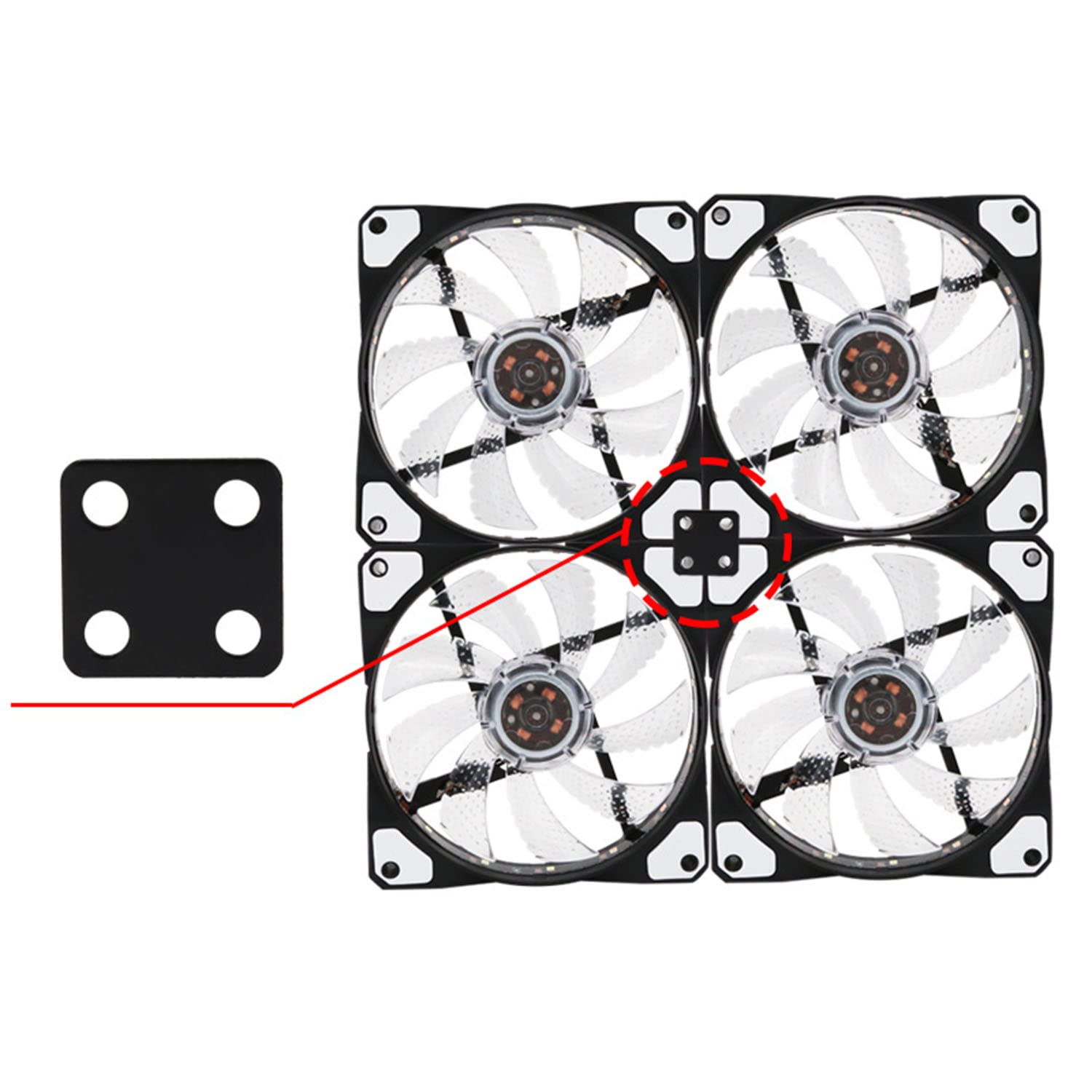 Maxmoral 2Pcs Four Fan Mounting Rack Pci Slot Bracket Router Tv Box Cooling Frame Rounter With Speed Control Airflow For Graphic