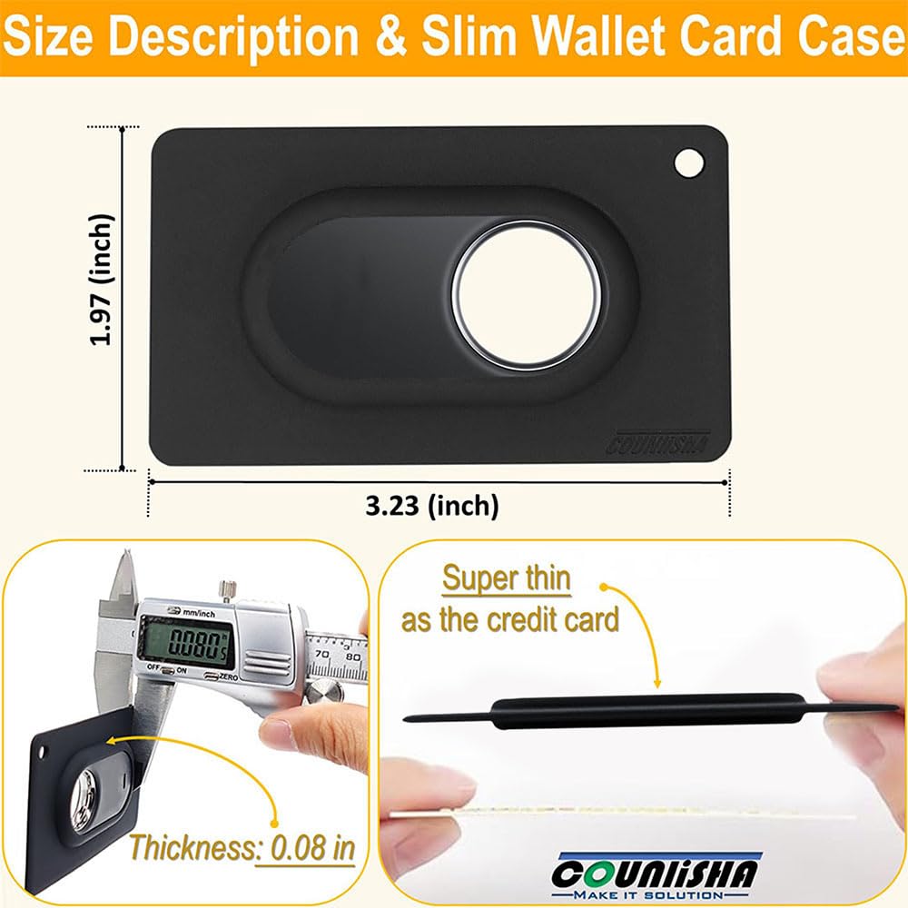 Wallet Holder Compatible For Galaxy Tag2,Slim Card Case Flexible Thin Insert Cover Galaxy Tag 2 (2023) For Purse,Clutch Bag,Handbag,Backpack,Wristlet,Wallet (Black)