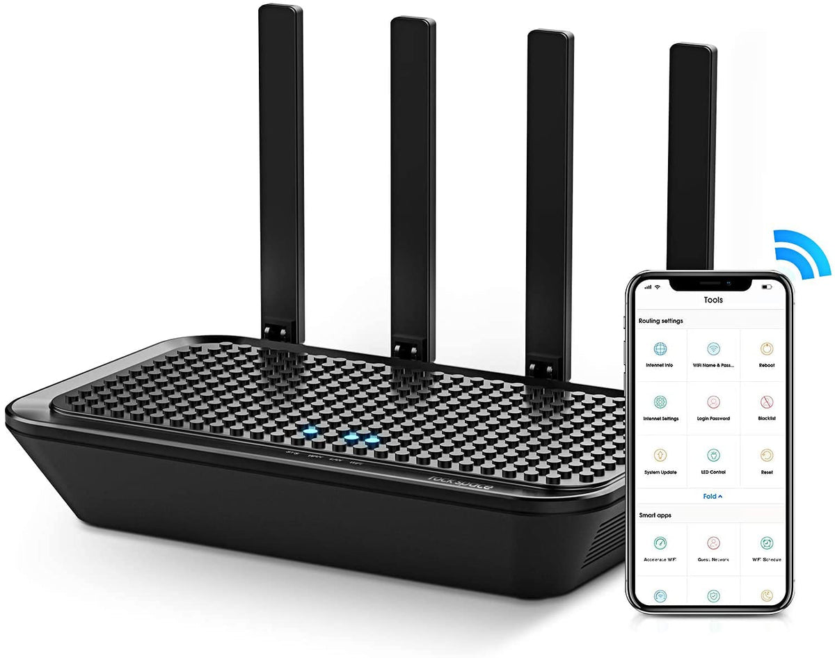 Wifi Router  Ac2100 Dual Band Smart Wi Fi Router Upgrades To 2033 Mbps (5G) High Speed, Features Mu Mimo, 4 Gigabit Lan Ports, O