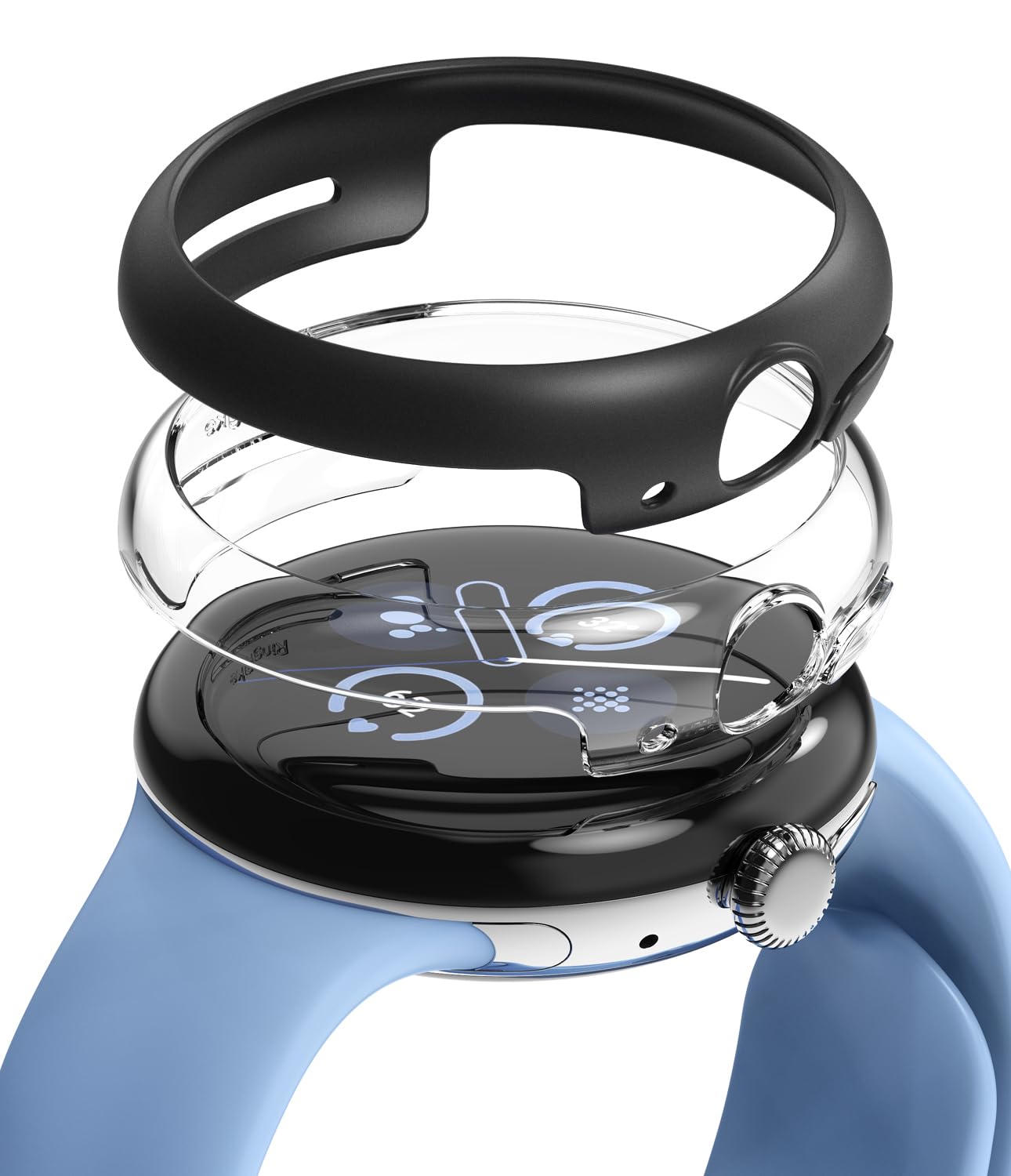 Ringke Slim [Anti Yellowing Material / 2 Pack] Compatible With Google Pixel Watch 2 Case, Sturdy Solid Transparent Cover + Extra