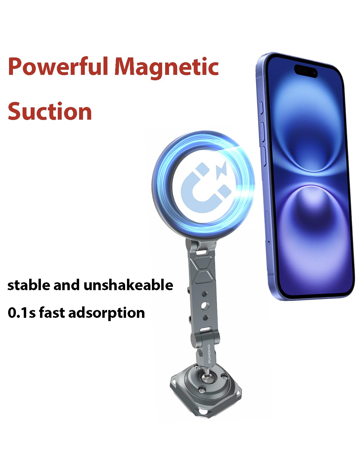 Pukoko Magnetic Phone Tripod Mount Adapter Cold Shoe Phone Holder For Camera Magsafe Tripod Mount For 16/15/14/13 Series