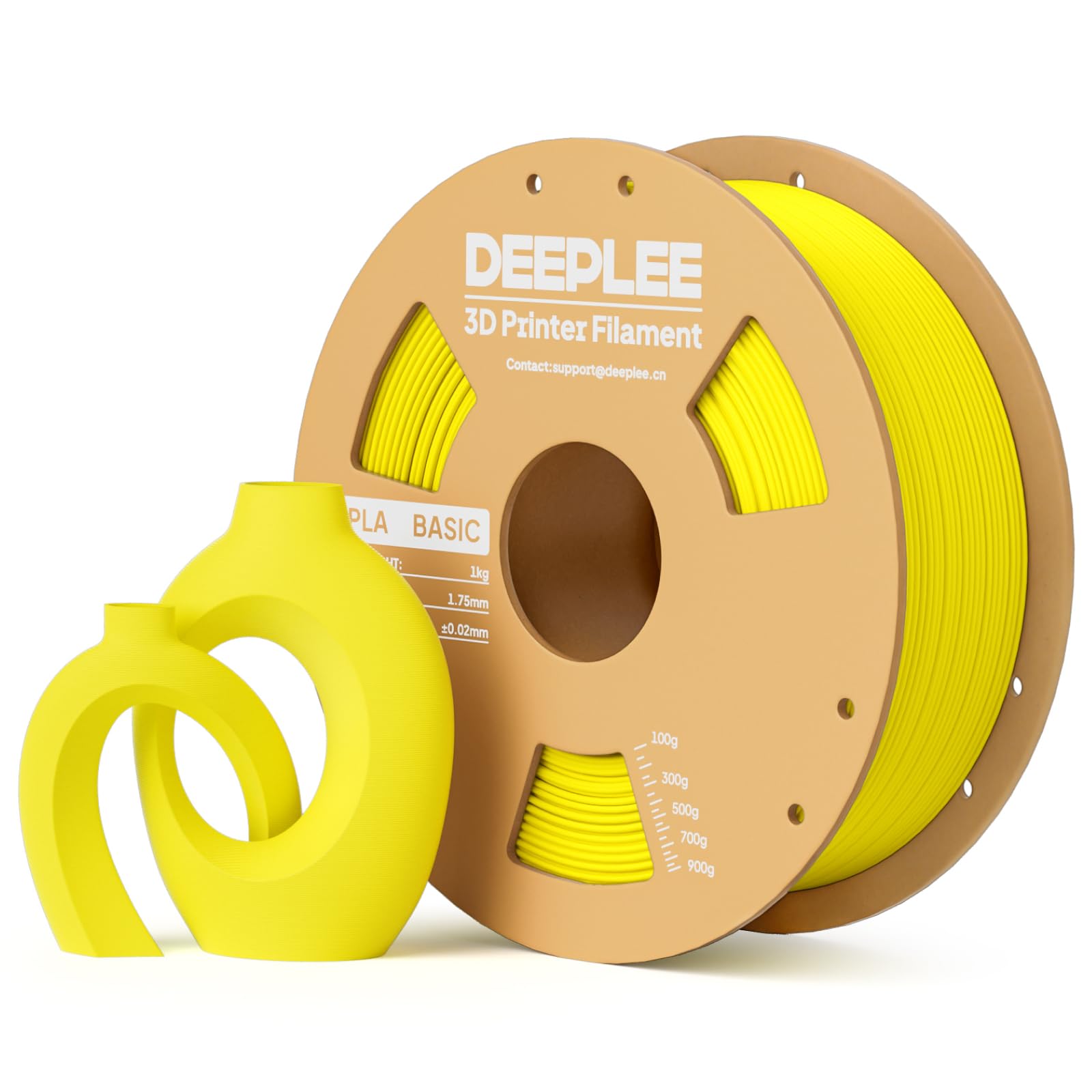 DEEPLEE Basic PLA Filament 1.75mm, 3D Printer Filament, Yellow 1kg
