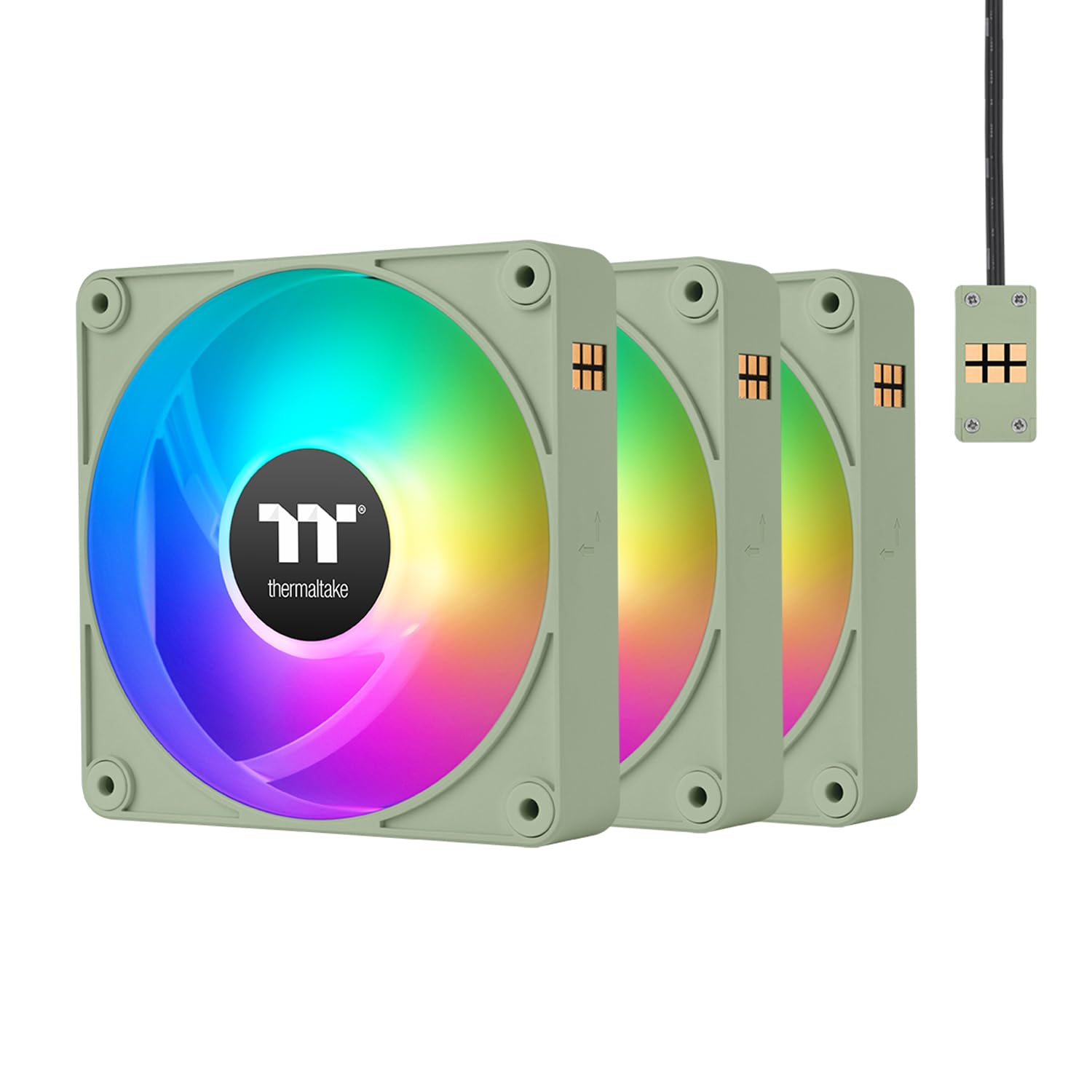 Thermaltake CT140 EX ARGB Sync PC Cooling Fan Matcha Green (3-Fan Pack), Magnetic Connection, 5V Motherboard Sync, 16.8 Million