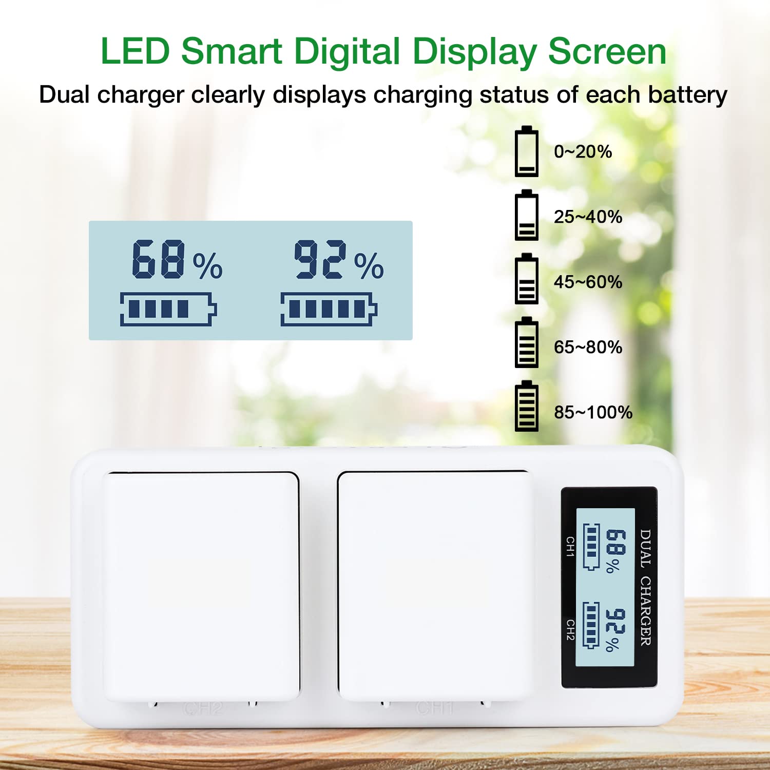 Battery Charger Station For Arlo Pro 3/Pro 4/Pro 5S & Arlo Ultra/Ultra 2, Digital Led Screen Dual Charging Station For Arlo Battery Only (No Batteries)