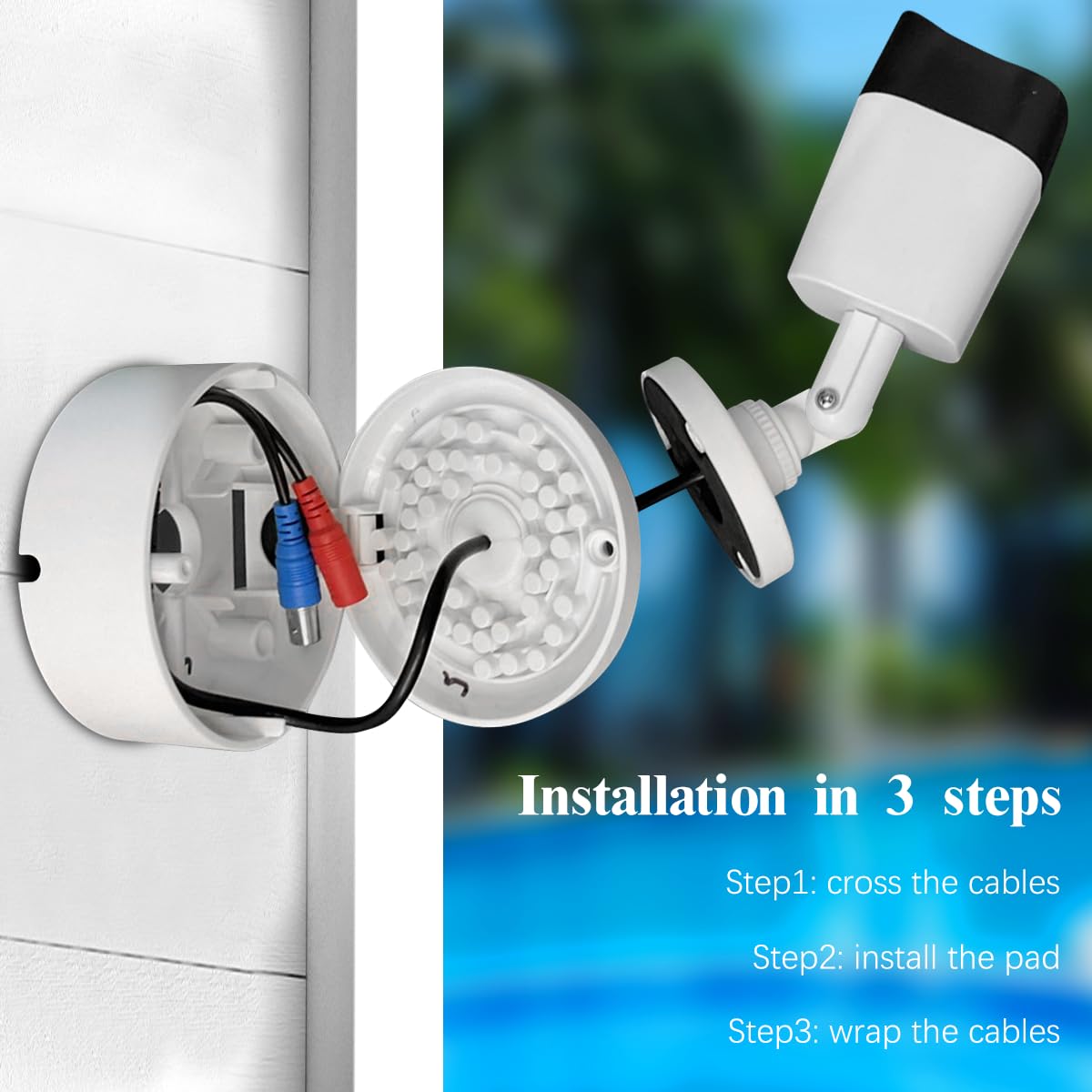 (Abs New) Security Camera Junction Box,Security Camera Bracket Outdoor,Plastic Waterproof Security Camera Mount Hide Cable Junction Box For Arlo Solar Panel Flip Cover Cable Cover