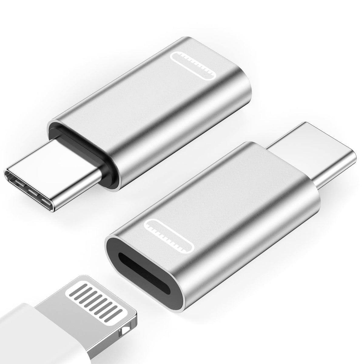 [MFi Certified] Lightning to USB C Adapter, 2 Pack Lightning Female to USB C Male Adapter Connector for iPhone 15/15 Plus/15 Pro/15 Pro Max/iPad Pro/Air/Mini, Support Fast Charging & Data Sync