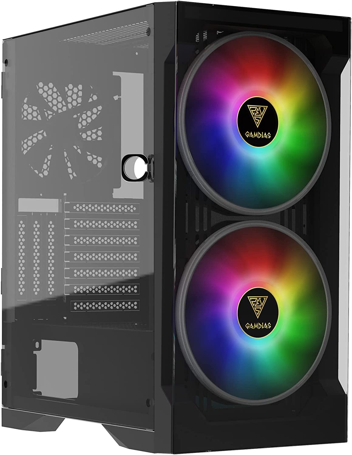 Gamdias Atx Mid Tower Gaming Computer Case For Desktops & Pc, 2X 200Mm Argb Led Pc Case Fans Sync With Motherboards, Support Fro