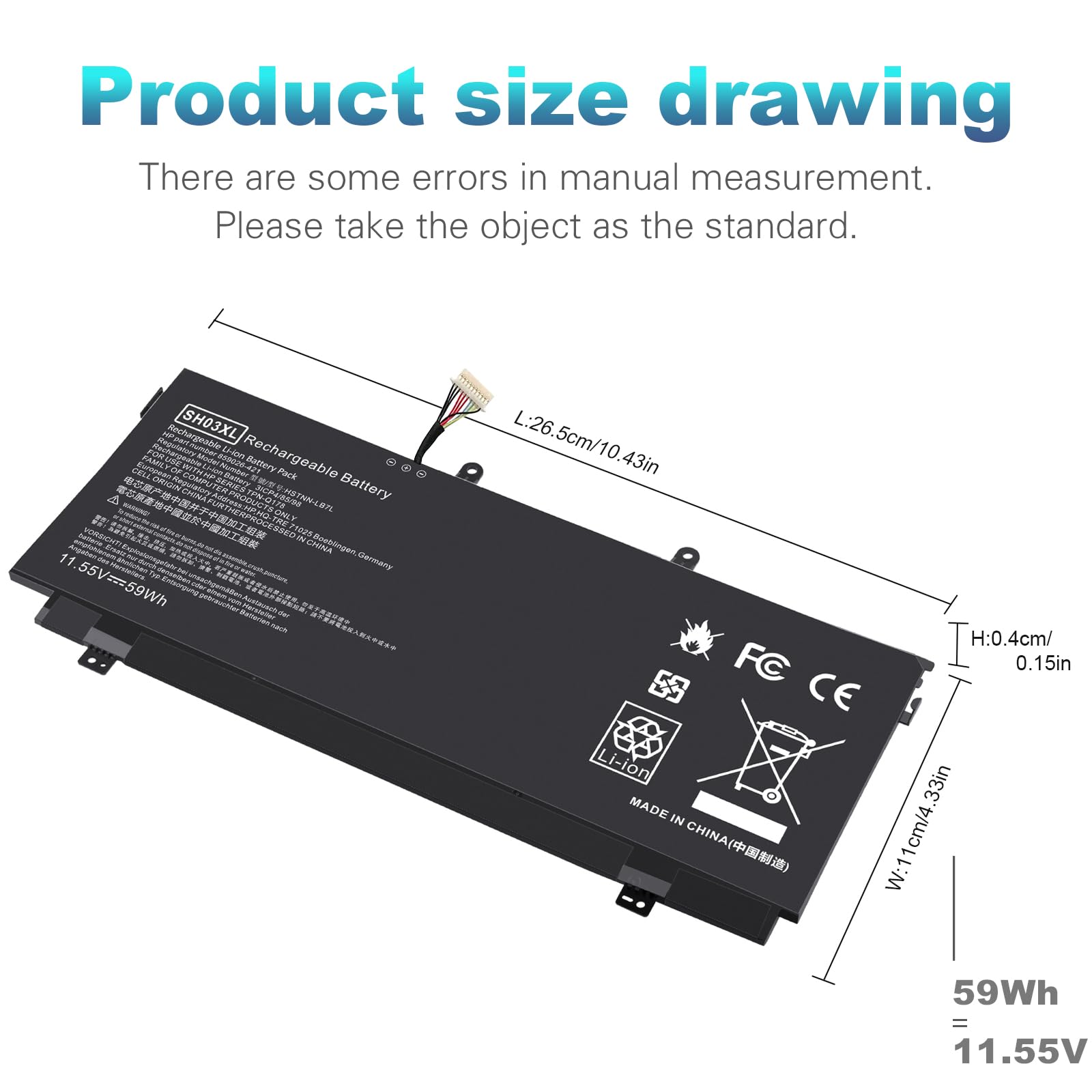 Sh03Xl Laptop Battery For Hp Spectre X360 13 W023Dx 13 Ac001Na 13 Ac013Dx 13 Ac033Dx 13 Ac037Tu 13 Ac052Na 13 W013Dx 13 W031Ng 1