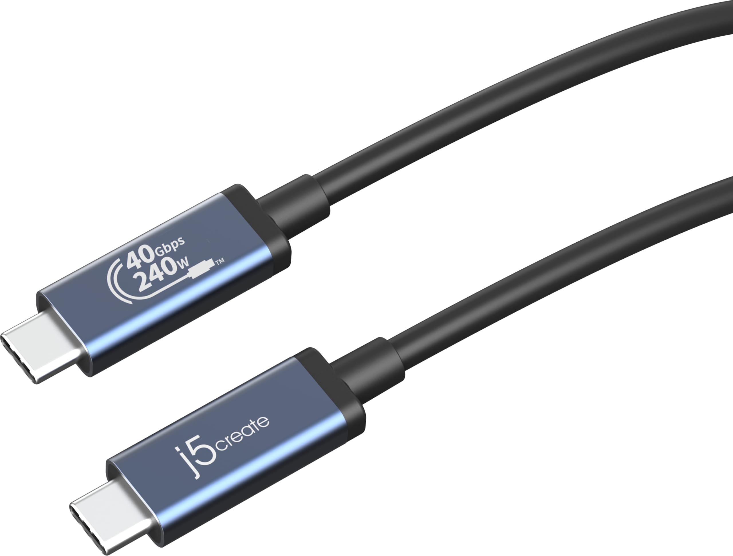 j5create CB JUC29L08 USB 40Gbps 240W USB TypeC CB 2.6ft Black Space Grey RTL