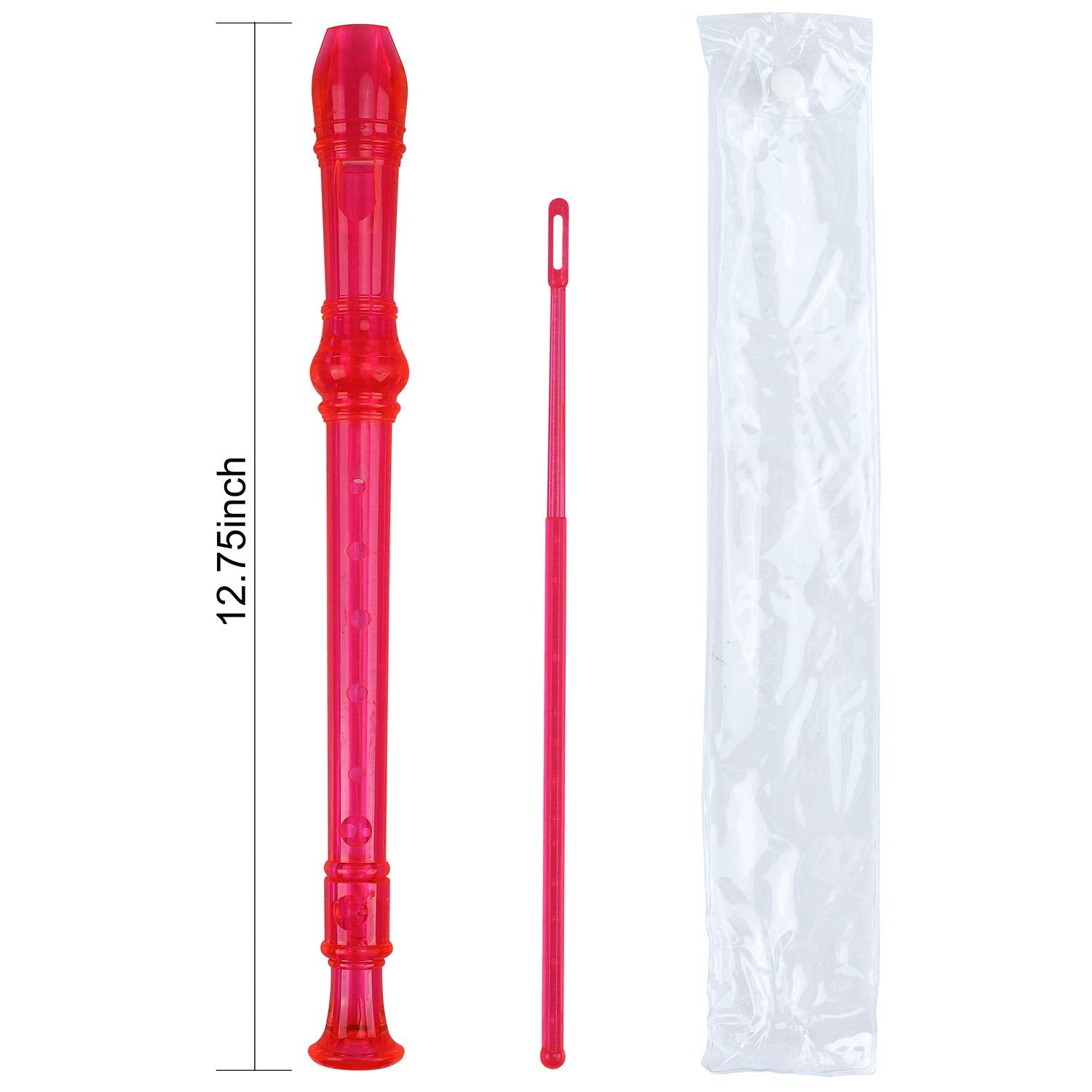 Descant Flauta Recorder Crystal Soprano Recorder 8 Hole Clarinet German Style Treble Flute C Key For Students With Fingering Cha