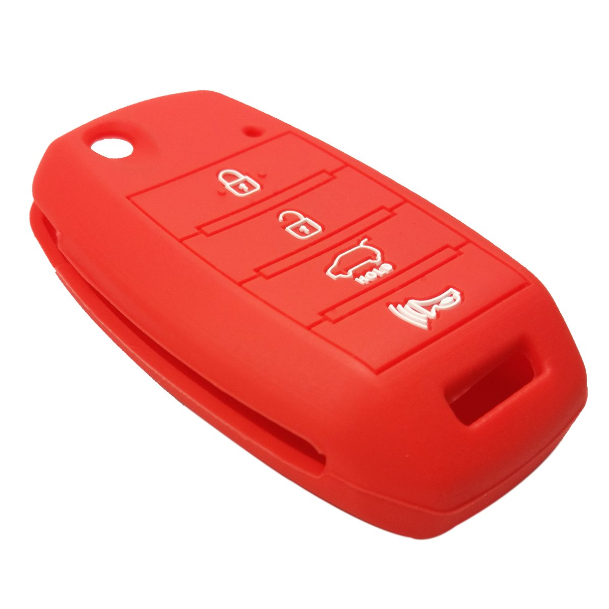 Coolbestda Rubber 4Buttons Flip Key Fob Cover Case Keyless Entry Jacket Protector Holder For 2016 2017 2018 2019 Kia Optima Soul