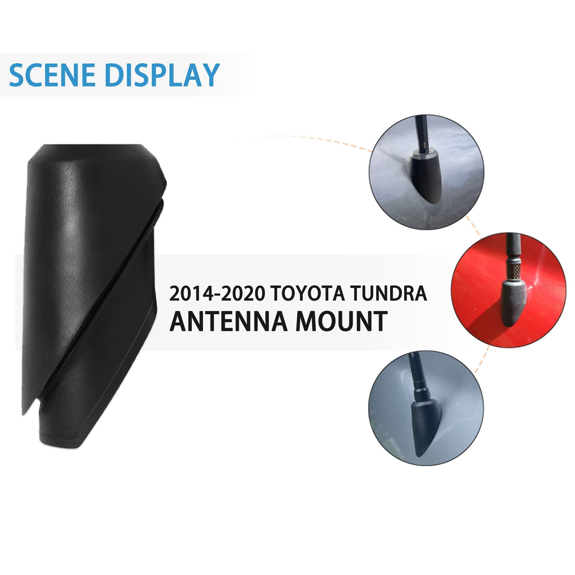 Anina Antenna Base For Toyota Tundra 2014 2015 2016 2017 2018 2019 2020 86392 0C030 Antenna Ornament Grommet Rubber Mount Car Radio Antenna Bezel