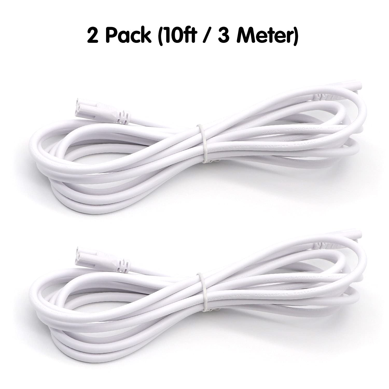 T5 T8 Extension Cords, 9Ft Connector Cord, 3 Prong Extended Power Cable For Integrated Led Tube Light, Single Led Shop Garage Li