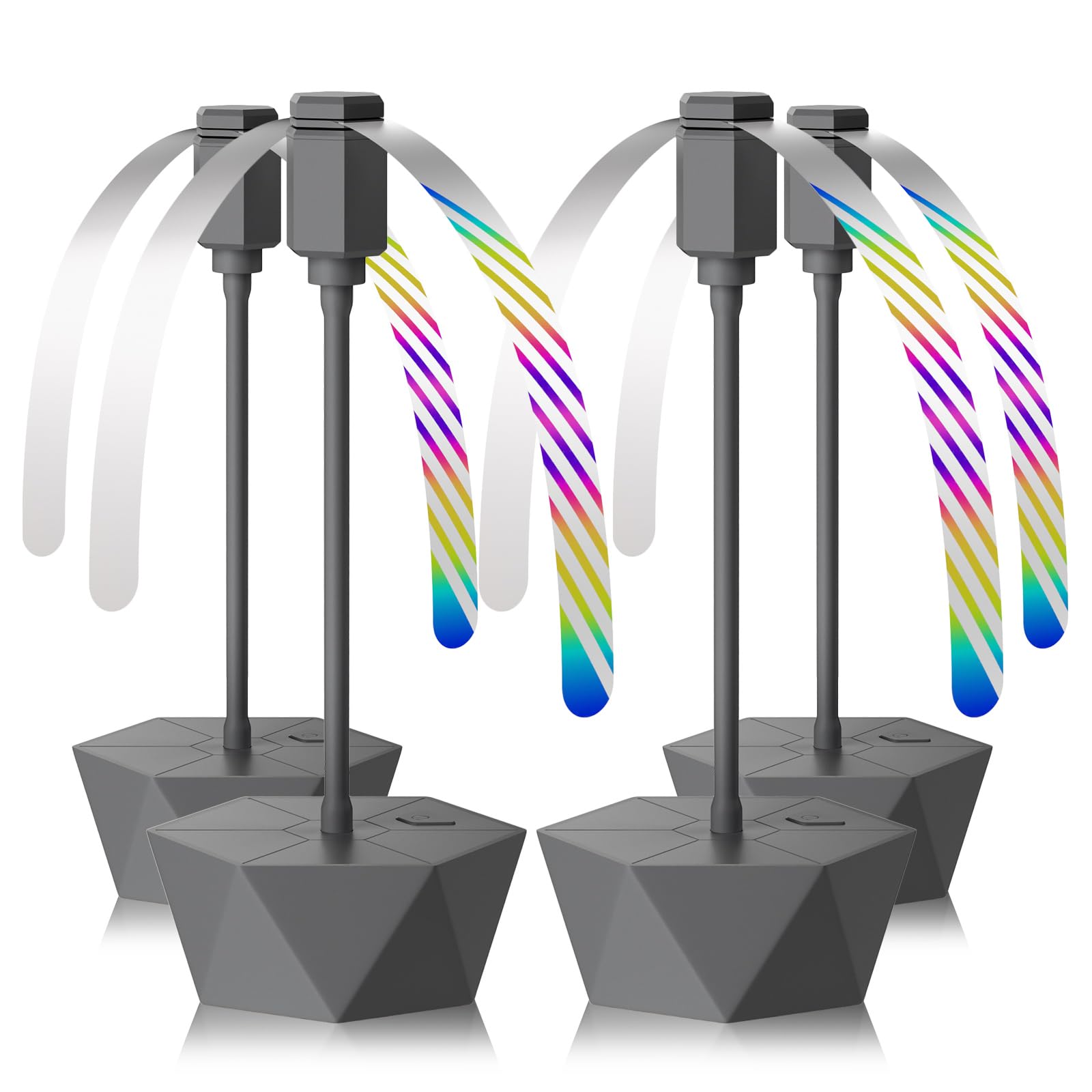 Grete Gotye 4 Pc Food Fans For Tables, Outdoor Food Fan, Food Fan With Flexible Goose Neck Blades, Portable Battery Powered Fan