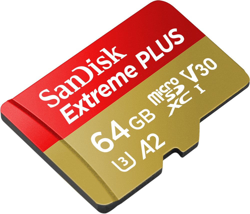Sandisk Extreme Plus 64 Gb Microsdxc Memory Card + Sd Adapter With A2 App Performance Up To 170 Mb/S, Class 10, U3, V30