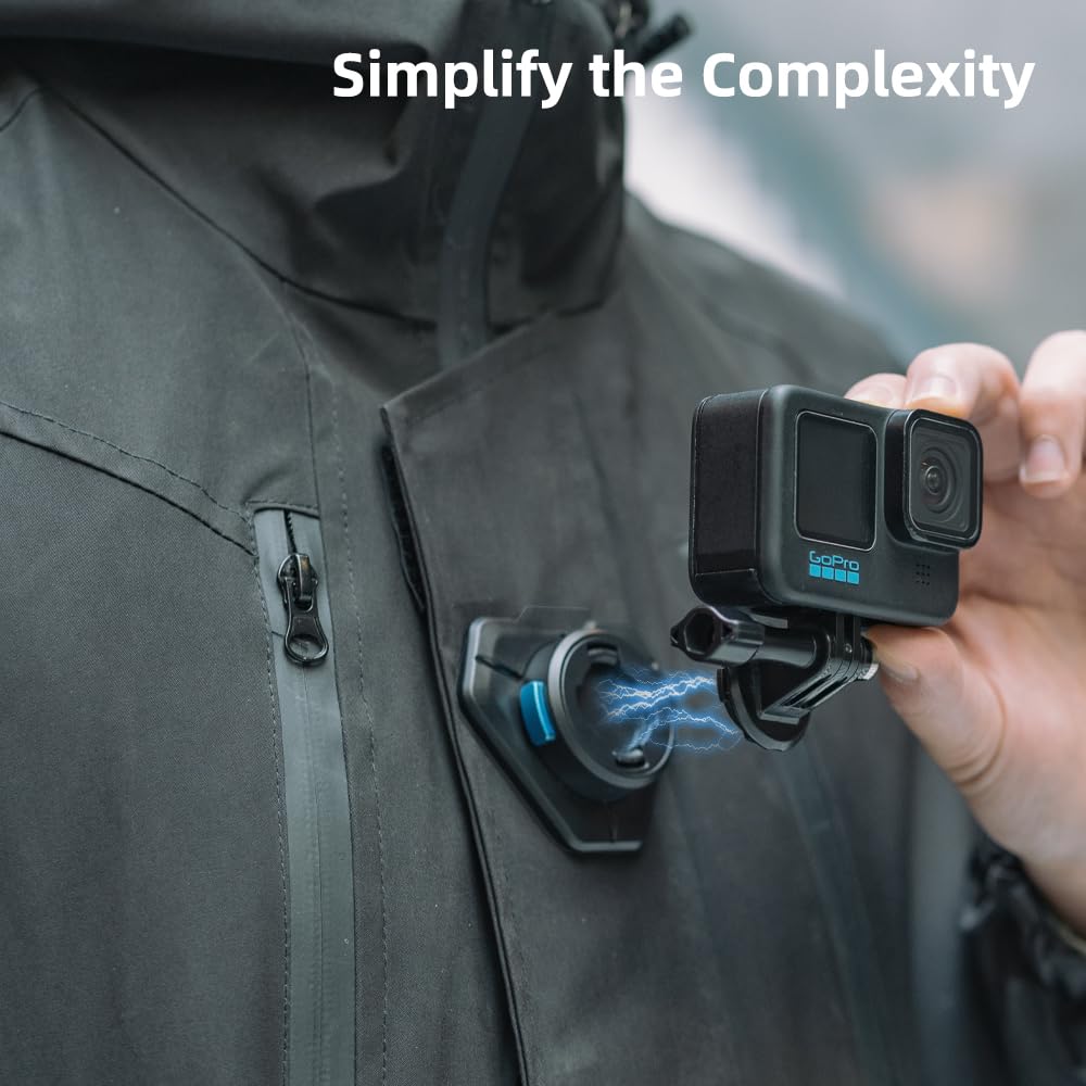 Rugvis Magnetic Chest Mount With Neck Strap, 360 Pov Invisible Selfie Necklace Lanyard Mounting Accessories Attach Compatible Wi