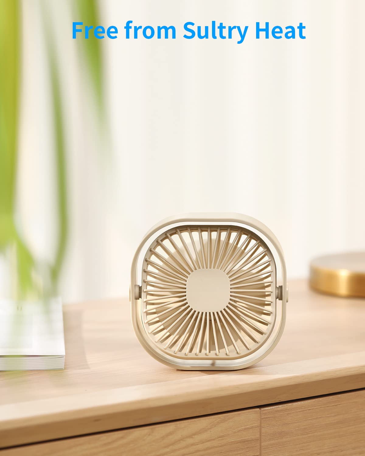 Small Usb Desk Fan, 4 Inch Quiet Mini Table Fan,3 Speeds Portable Desktop Fan, 360Rotatable Little Personal Fan,Small Cooling Fa