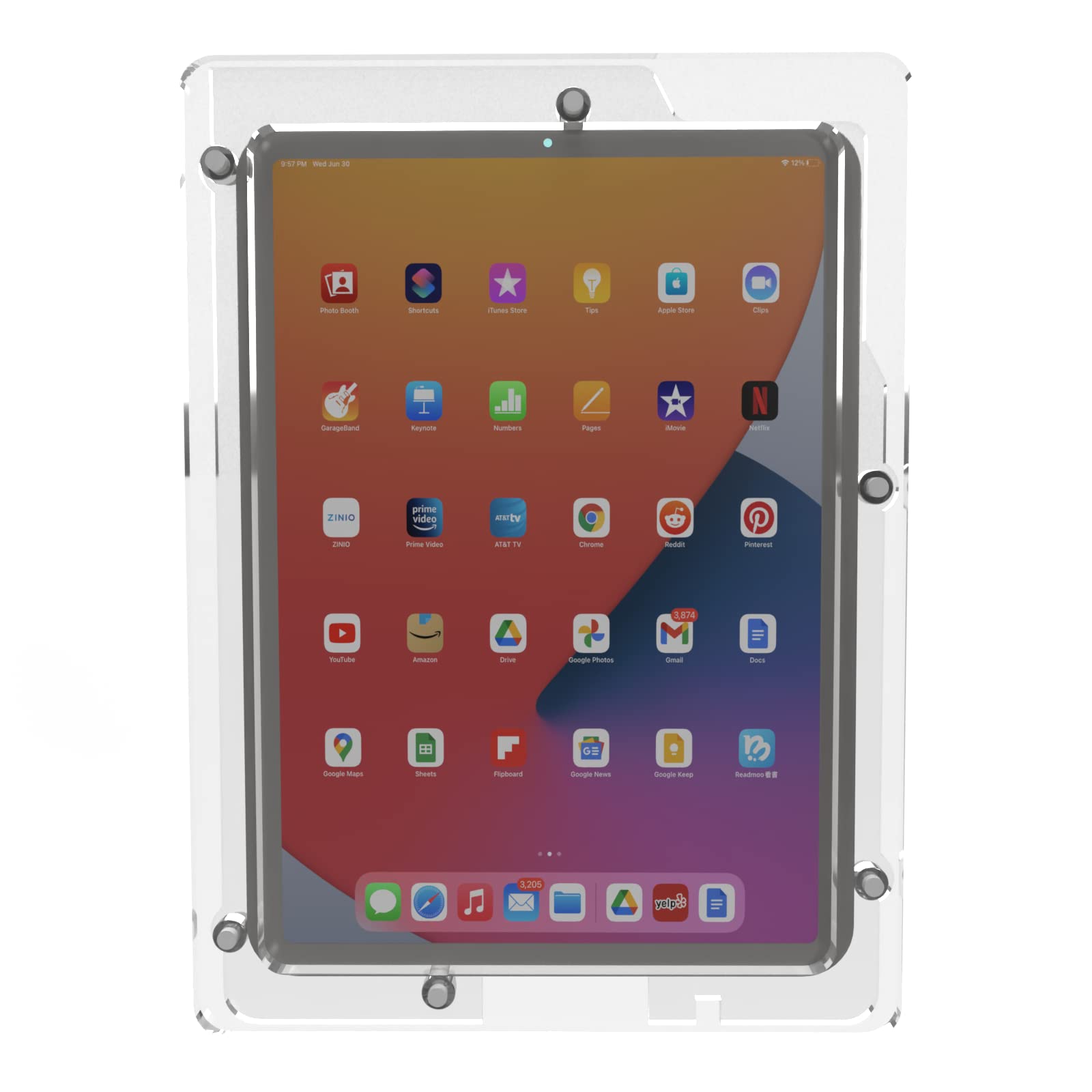 Tabcare Anti Theft Acrylic Vesa Enclosure For Apple Ipad Pro 11' 1St, 2Nd, 3Rd, 4Th Gen. With Free Wall Mount Kit & 90 Degree Angle Usb C Cable (Ipad Pro 11 1/2/3/4, Clear)