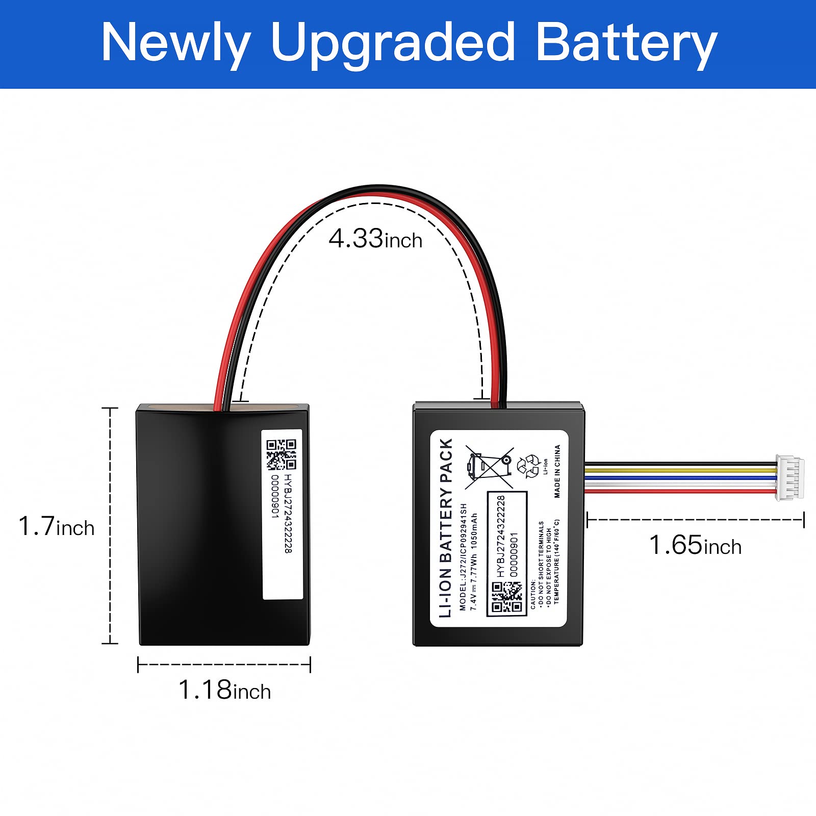 Battery For Beats Pill 2.0 Speaker Kratax 1050Mah Li Ion 7.4 V Replacement Battery For Beats Pill 2.0 J272/Icp092941Sh Wireless Portable Bluetooth Speaker