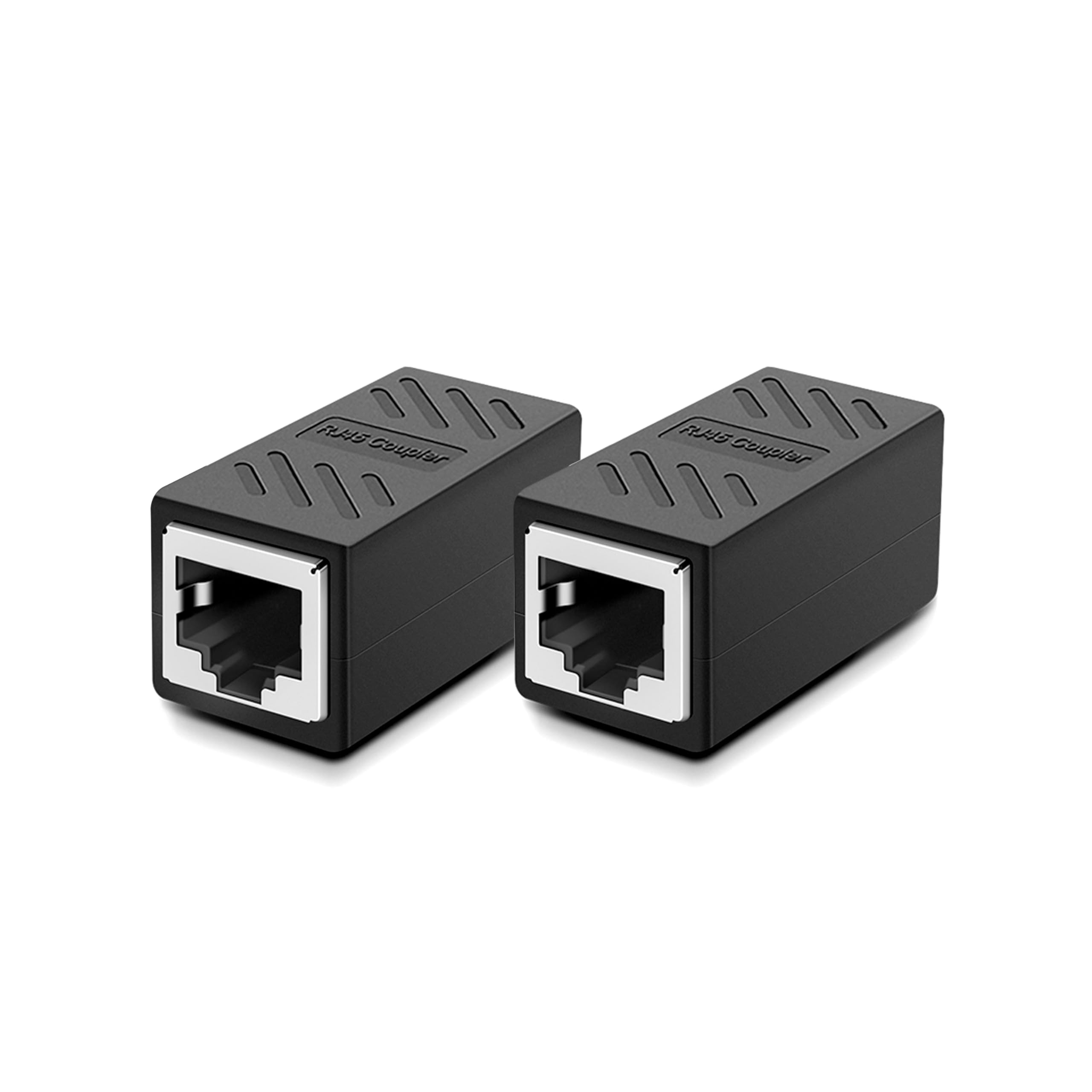 Zuzong 2 Pcs Gigabit Rj45 Coupler, Ethernet Extender Connector In Line Coupler For Cat8/Cat7/Cat6/Cat5E/Cat5 Ethernet Cable Extender Adapter Female To Female (Black)