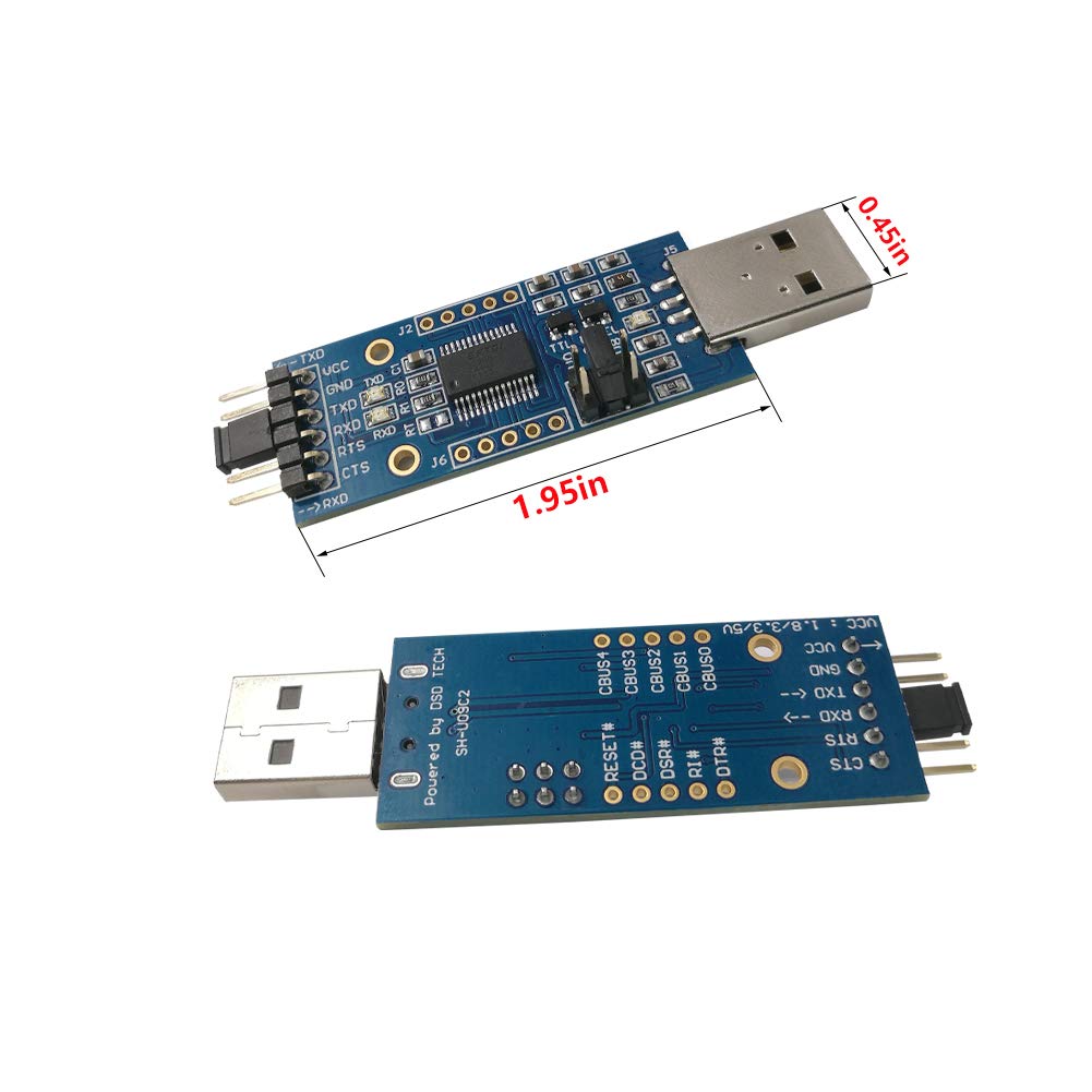 Dsd Tech Sh U09C2 Usb To Ttl Adapter Built In Ftdi Ft232Rl Ic For Debugging And Programming
