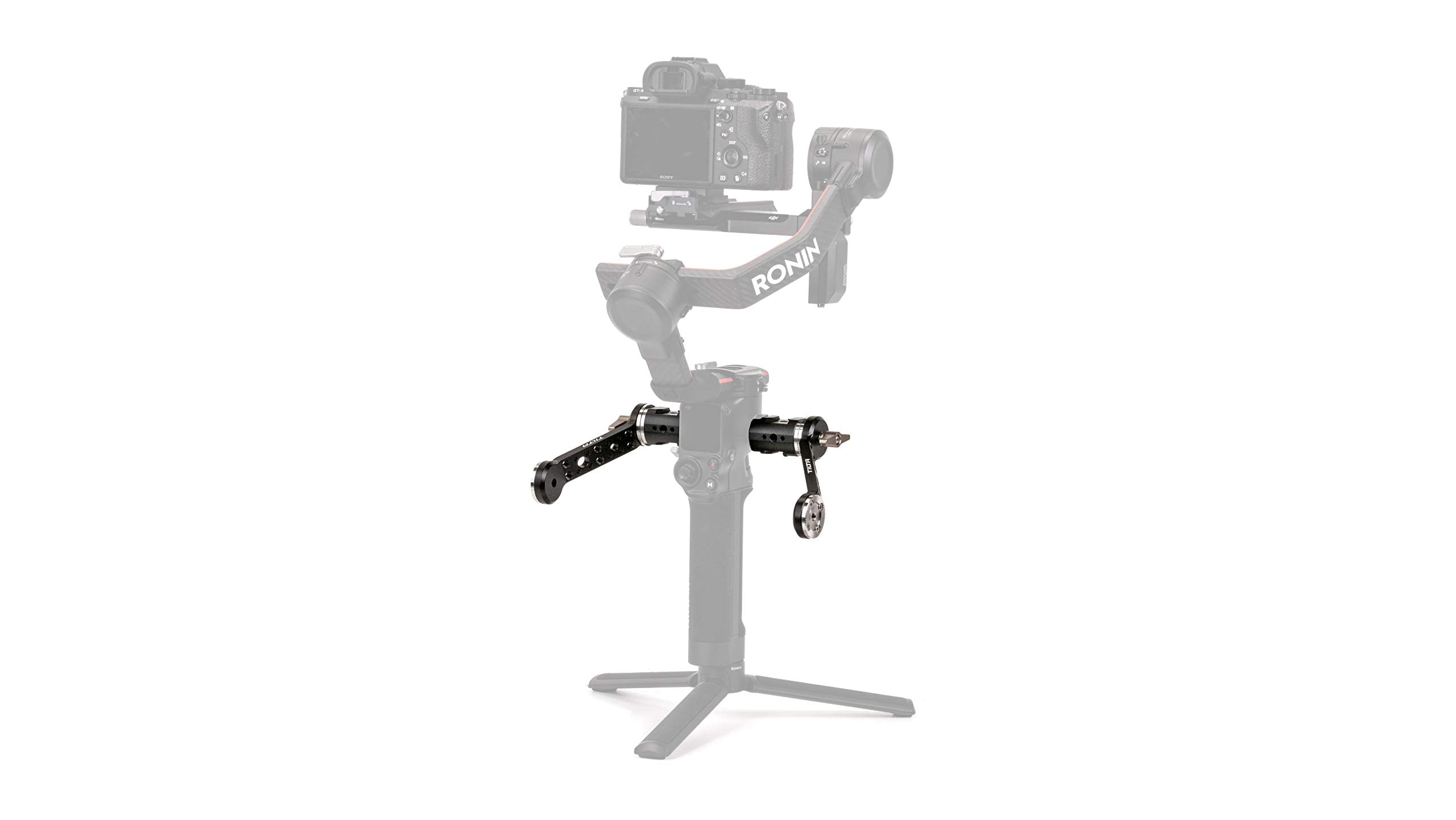 Tilta Adjustable Nato Rail Extender Arms | Compatible With Rs4 Pro / Rs4 / Rs3 Pro | Additional Points For Gimbal, Compatible With Any Handle That Connects Via Rosette