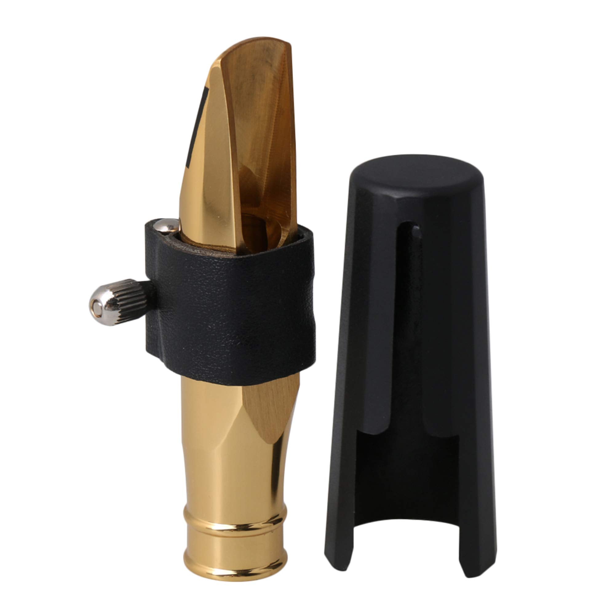 Yibuy Golden Jazz B Flat Tenor Saxophone Mouthpiece 7# W/Pu Leather Cap