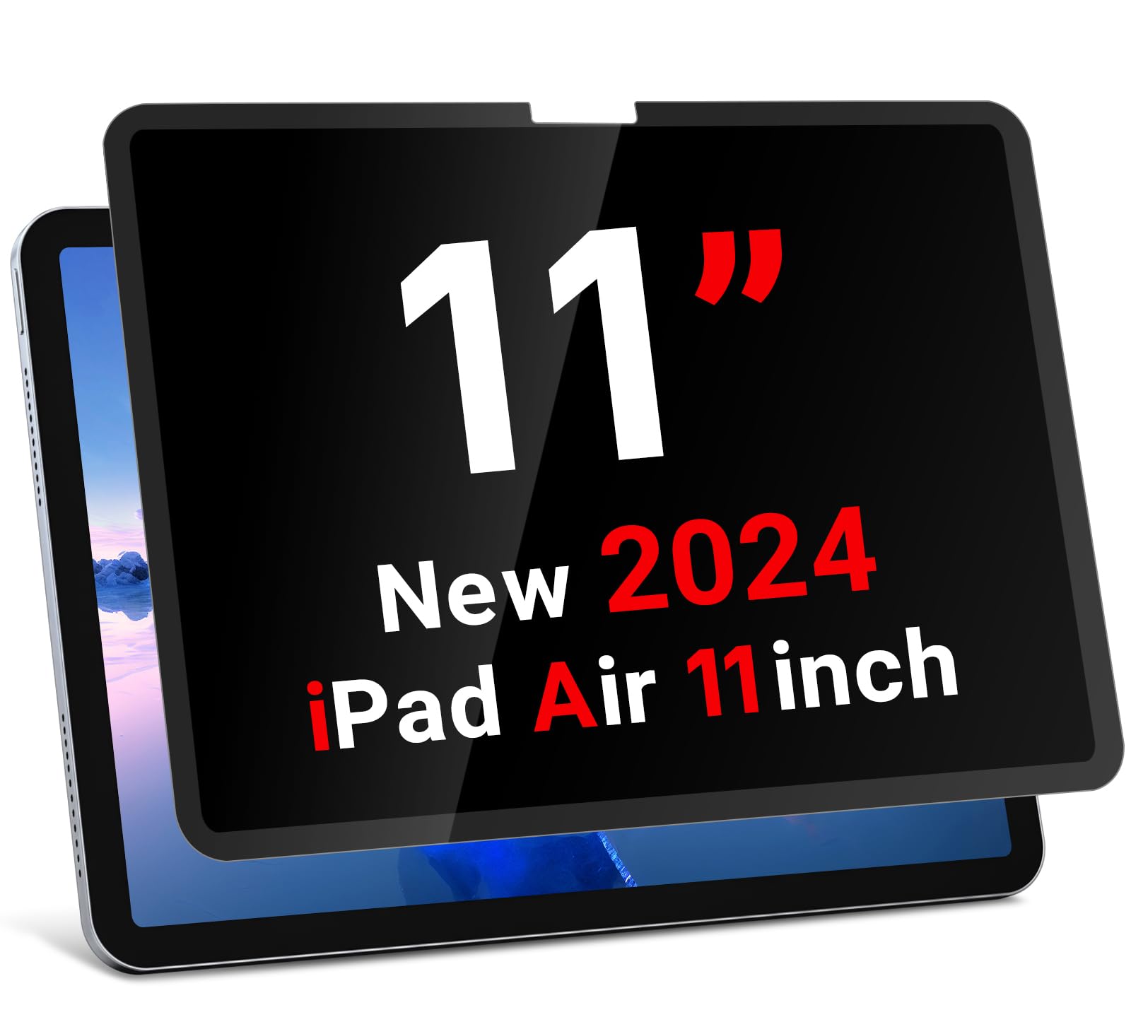 Zoegaa Ipad Air 11 Inch Privacy Screen (2024 M2 Chip), Removable & Reusable Ipad Air 11 Inch Screen Protector, Anti Spy Privacy