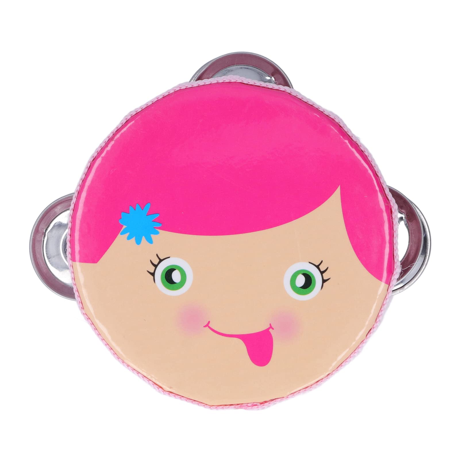 SPYMINNPOO Kids Cartoon Tambourine, 4Inch Lovely Cartoon Boy and Girl Tambourine, Percussion Instrument Music Teaching Tool for 