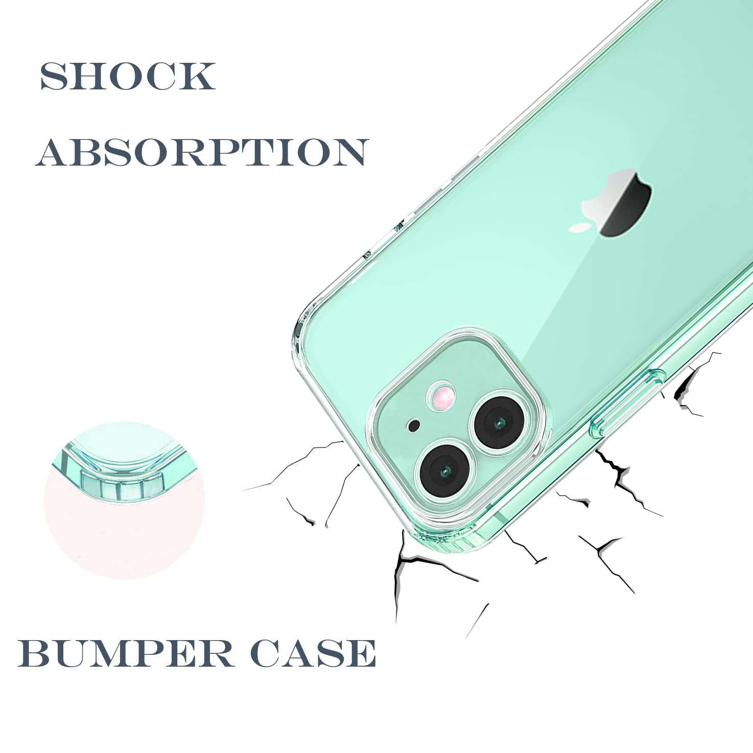 Unov Compatible With Iphone 11 Case Clear Bumper Hybrid Protective Anti Yellowing Shockproof Non Slip Slim Fit (Crystal Clear)