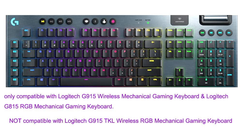 Juyuish Silicone Clear Keyboard Cover Skin Protector Compatible With Logitech G915 Wireless Mechanical Gaming Keyboard & Logitec