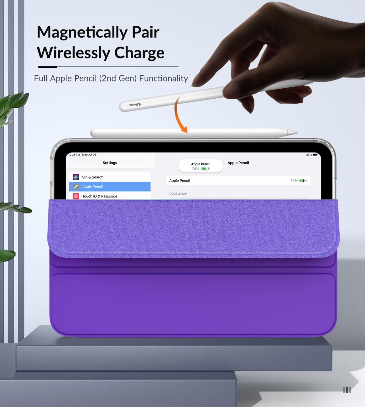 MoKo Case Fit New iPad Mini 7 (A17 Pro) 2024, iPad Mini 6th Generation Case 2021 (8.3 inch), iPad Mini 6 Case, Soft TPU Translucent Frosted Back Cover Case for iPad Mini 7th, Purple Violet