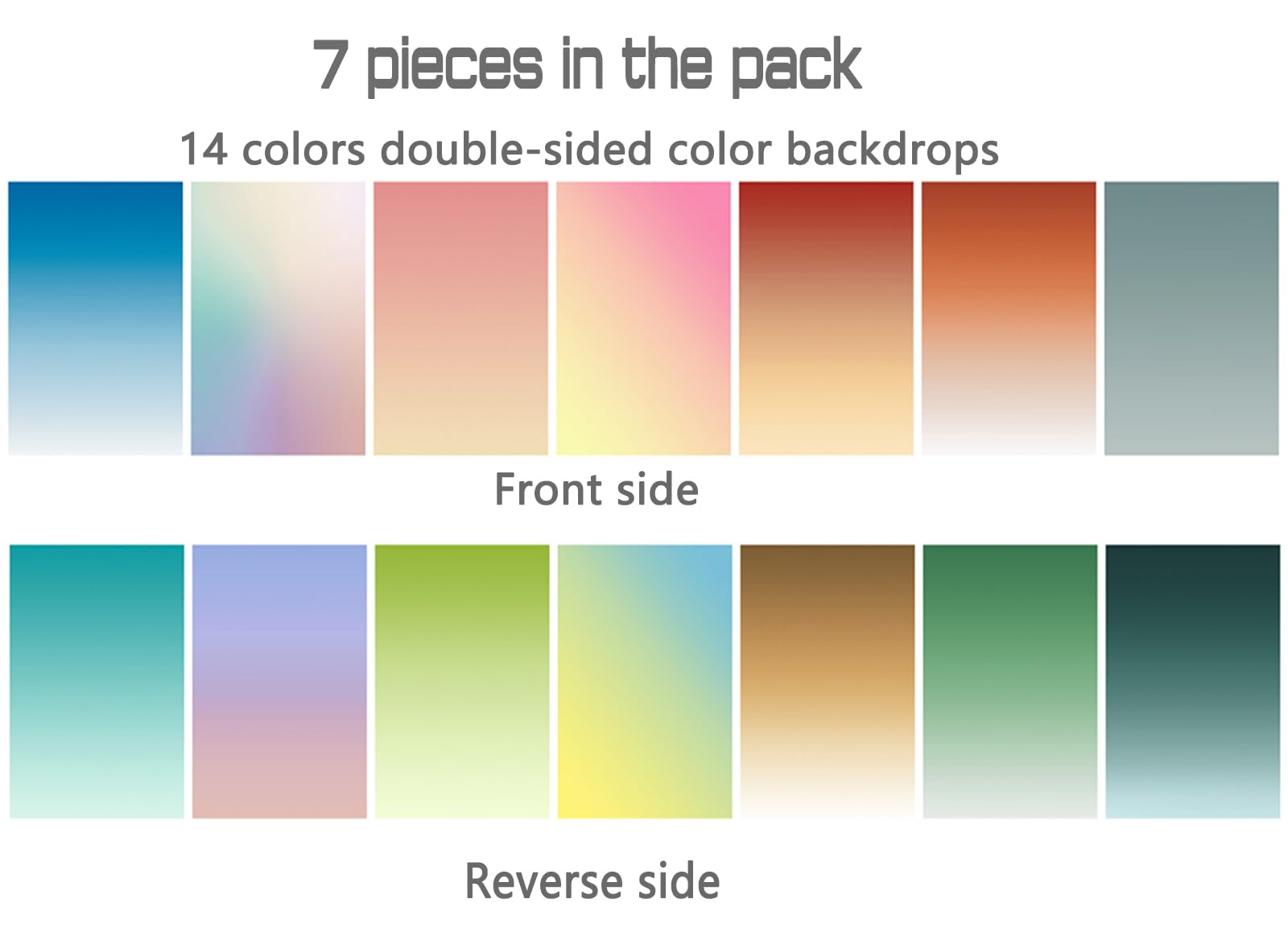 7Pcs 14Patterns Original Design Photography Gradual Background Paper With Stand, Double Sided Waterproof Reusable 34X23In Morand