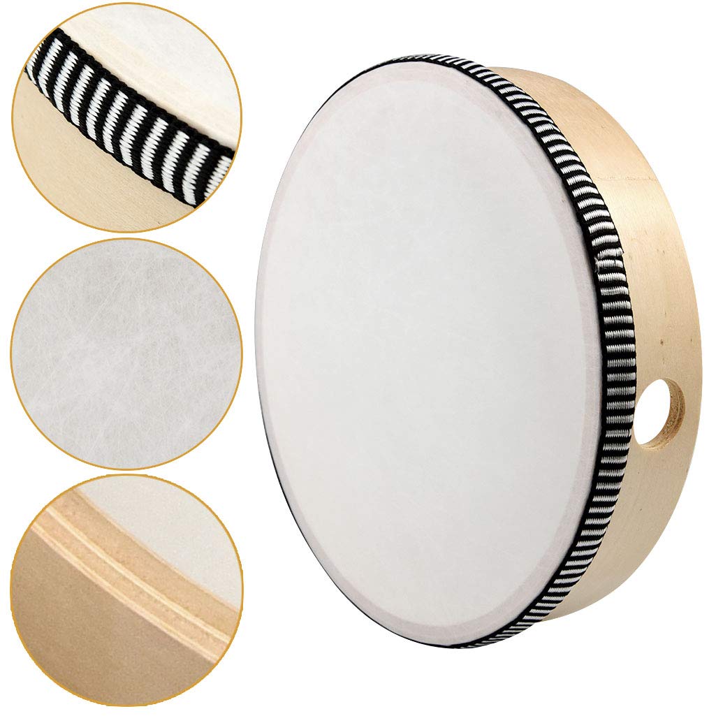 Nydotd 10 Inch & 8 Inch Hand Drum Kids Percussion Wood Frame Drum With Drum Stick Percussion Instruments Preschool Musical Educa