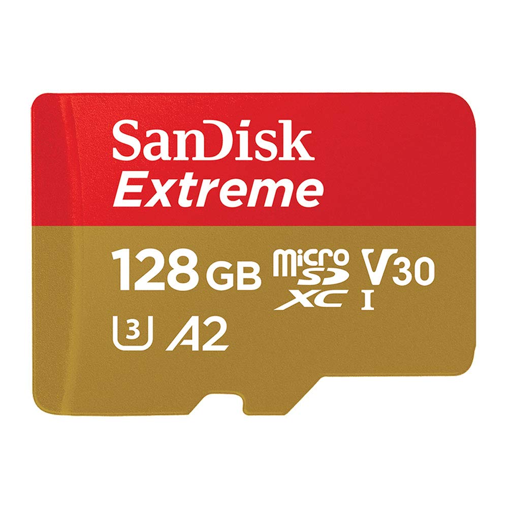 Sandisk 128Gb Extreme Microsdxc Uhs I Memory Card With Adapter   Up To 160Mb/S, C10, U3, V30, 4K, A2, Micro Sd   Sdsqxa1 128G Gn